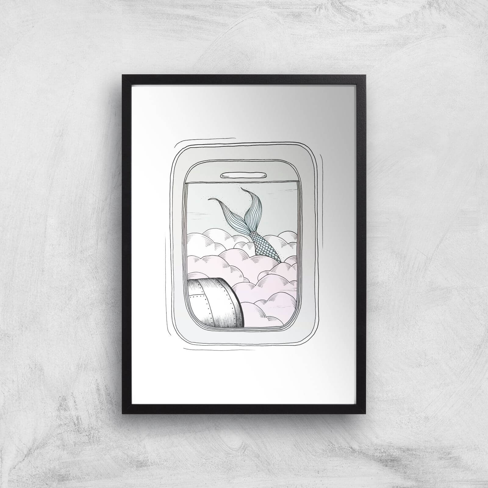 Window Seat Art Print - A3 - Black Frame