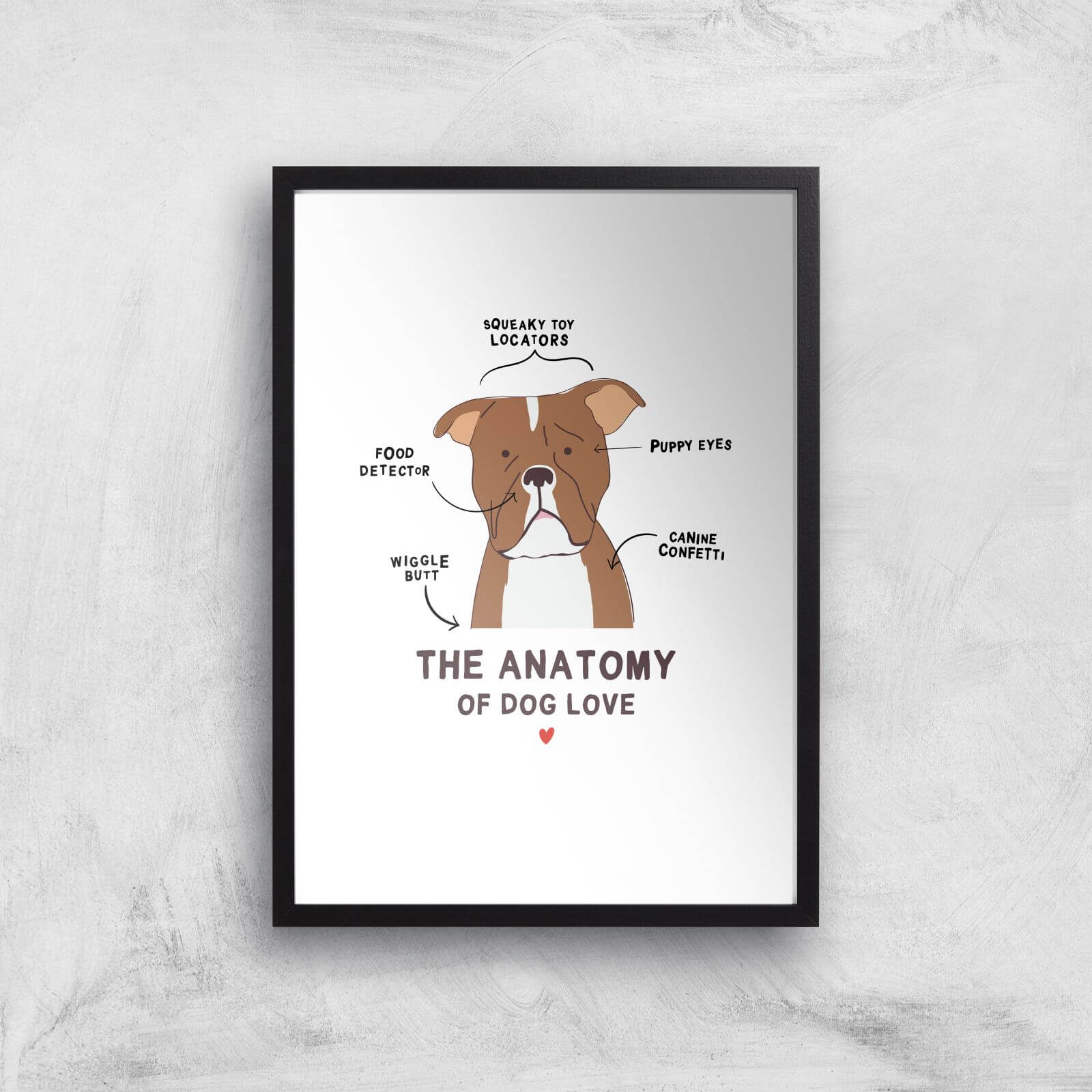The Anatomy Of Dog Love Art Print - A3 - Black Frame