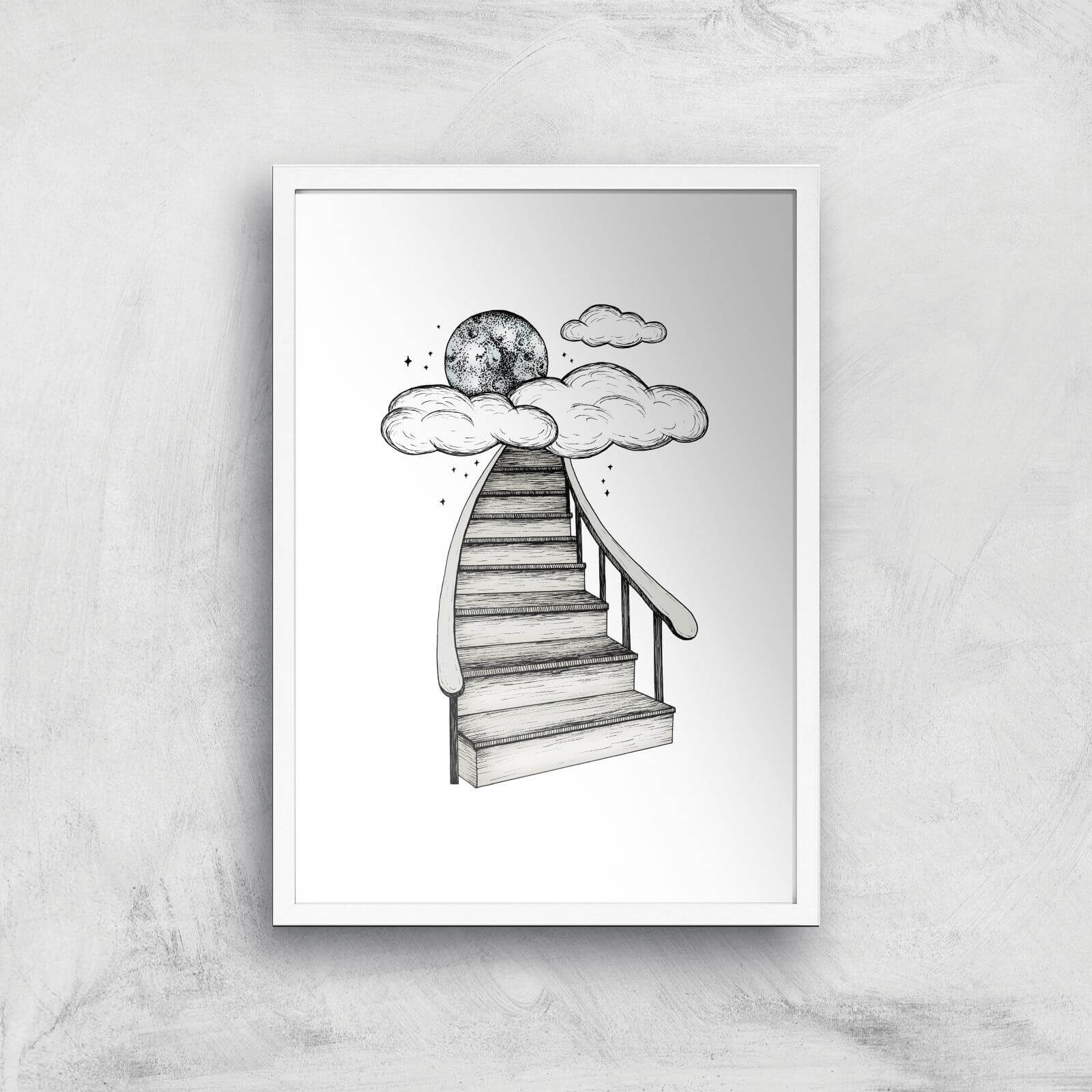 To The Moon And Back Art Print - A3 - White Frame