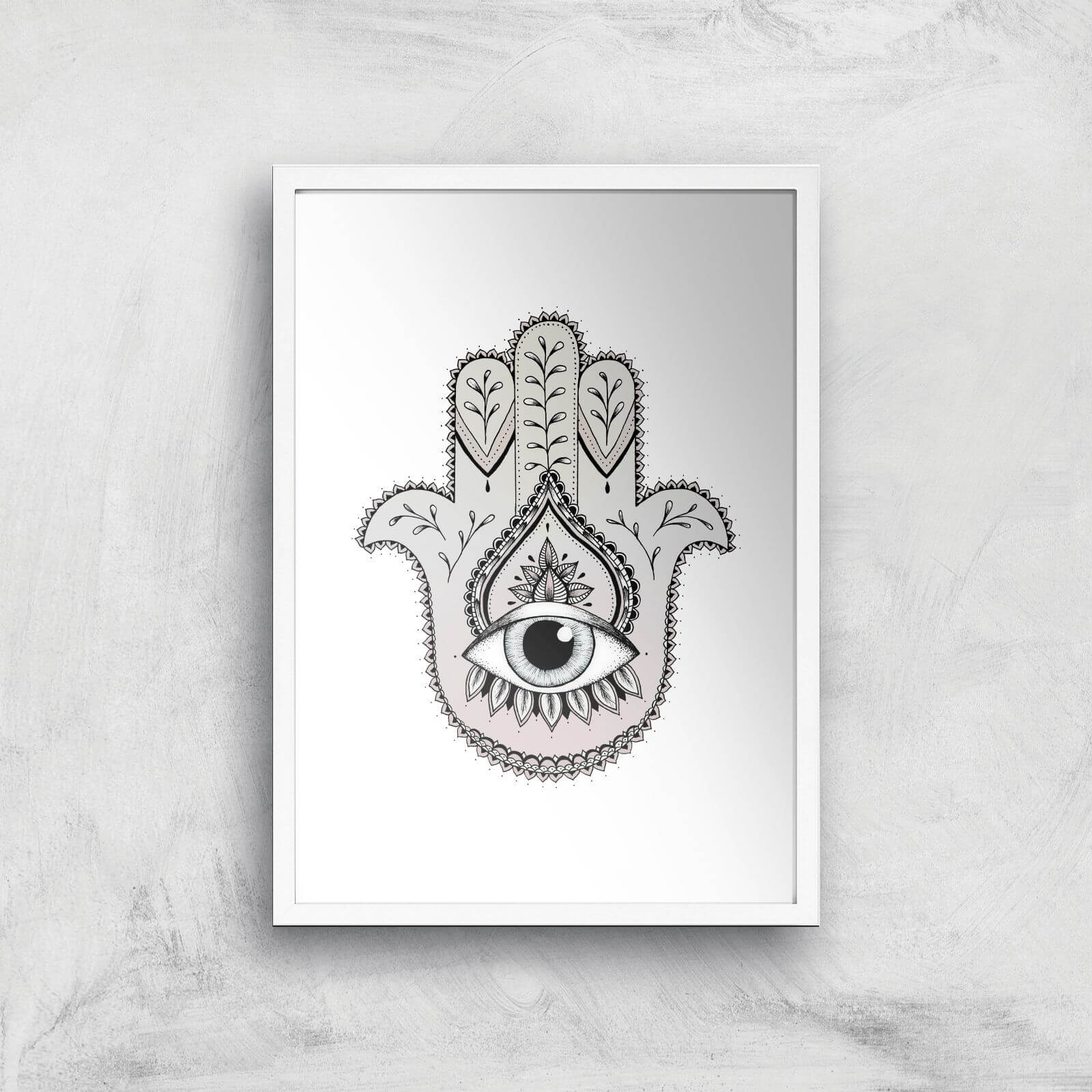 Hamsa Hand Art Print - A3 - White Frame