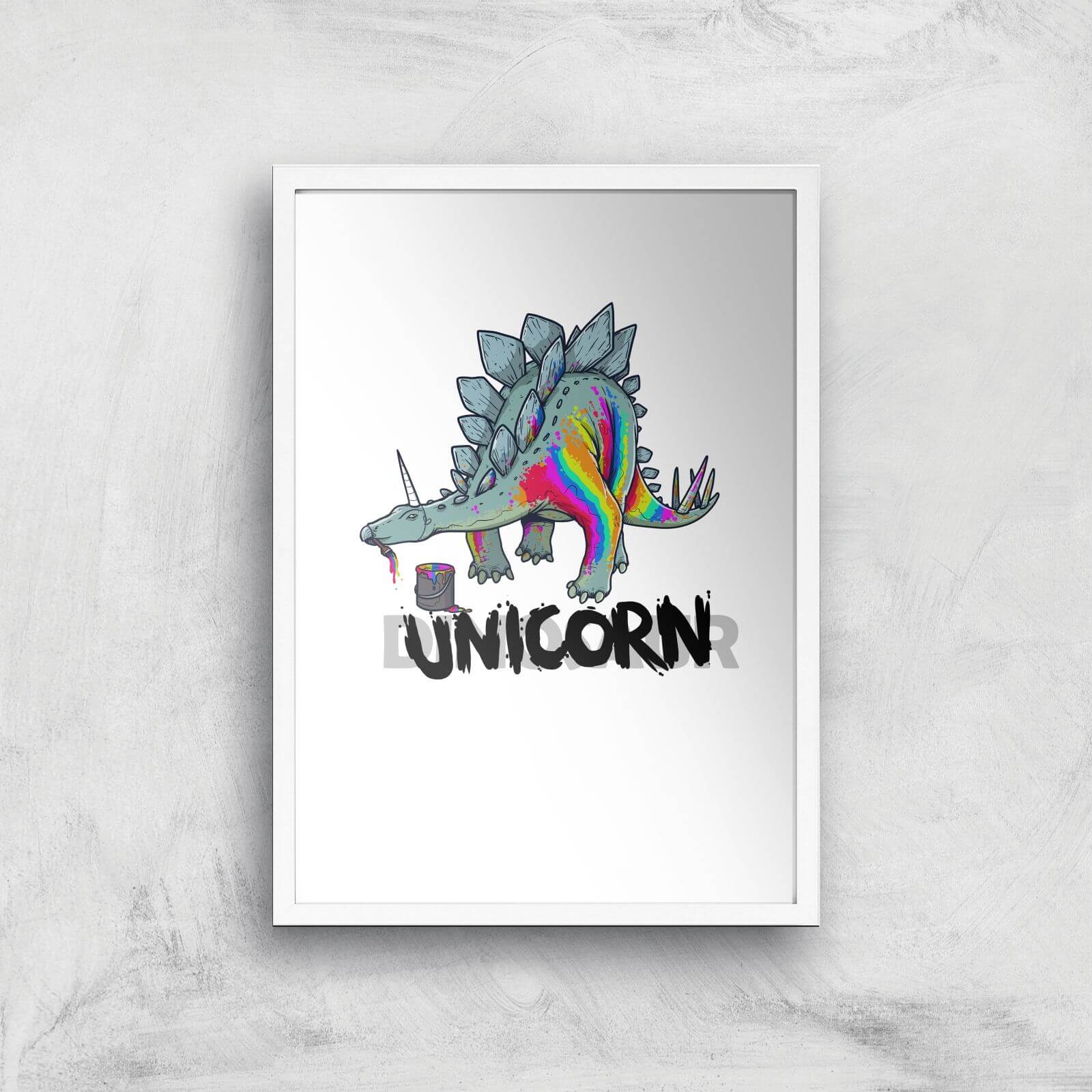 DinoUnicorn Art Print - A3 - White Frame