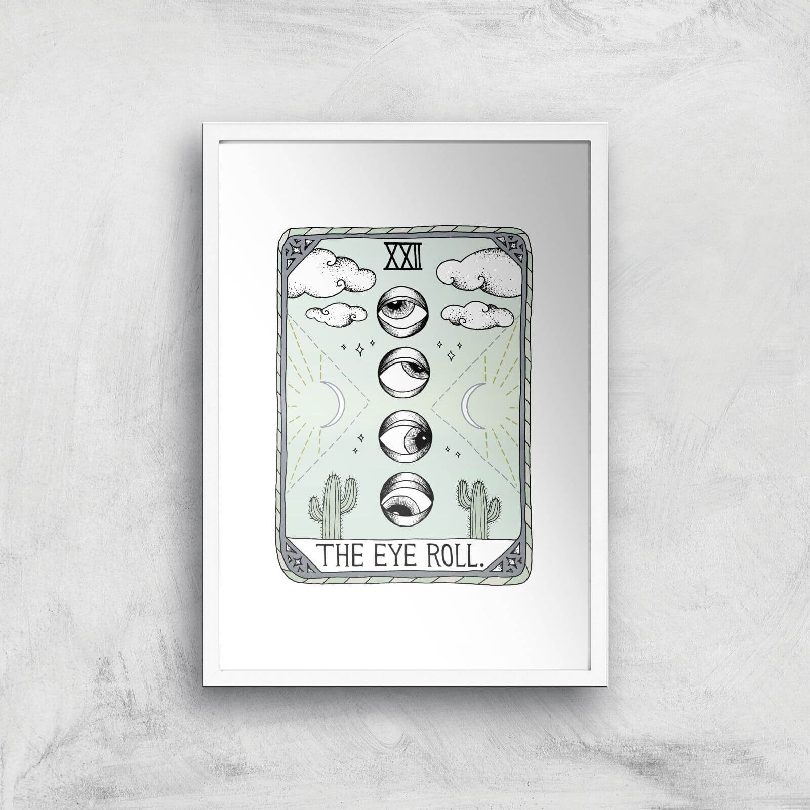 The Eyeroll Art Print - A3 - White Frame