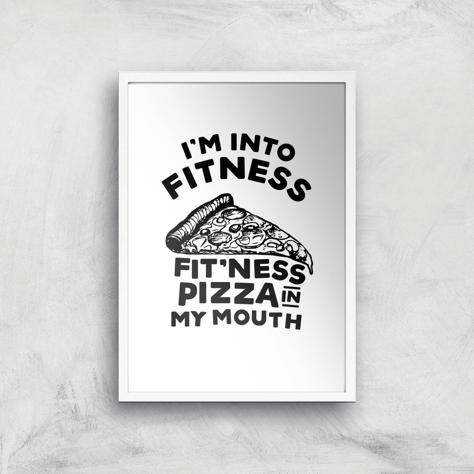 Fitness Pizza Art Print - A3 - White Frame