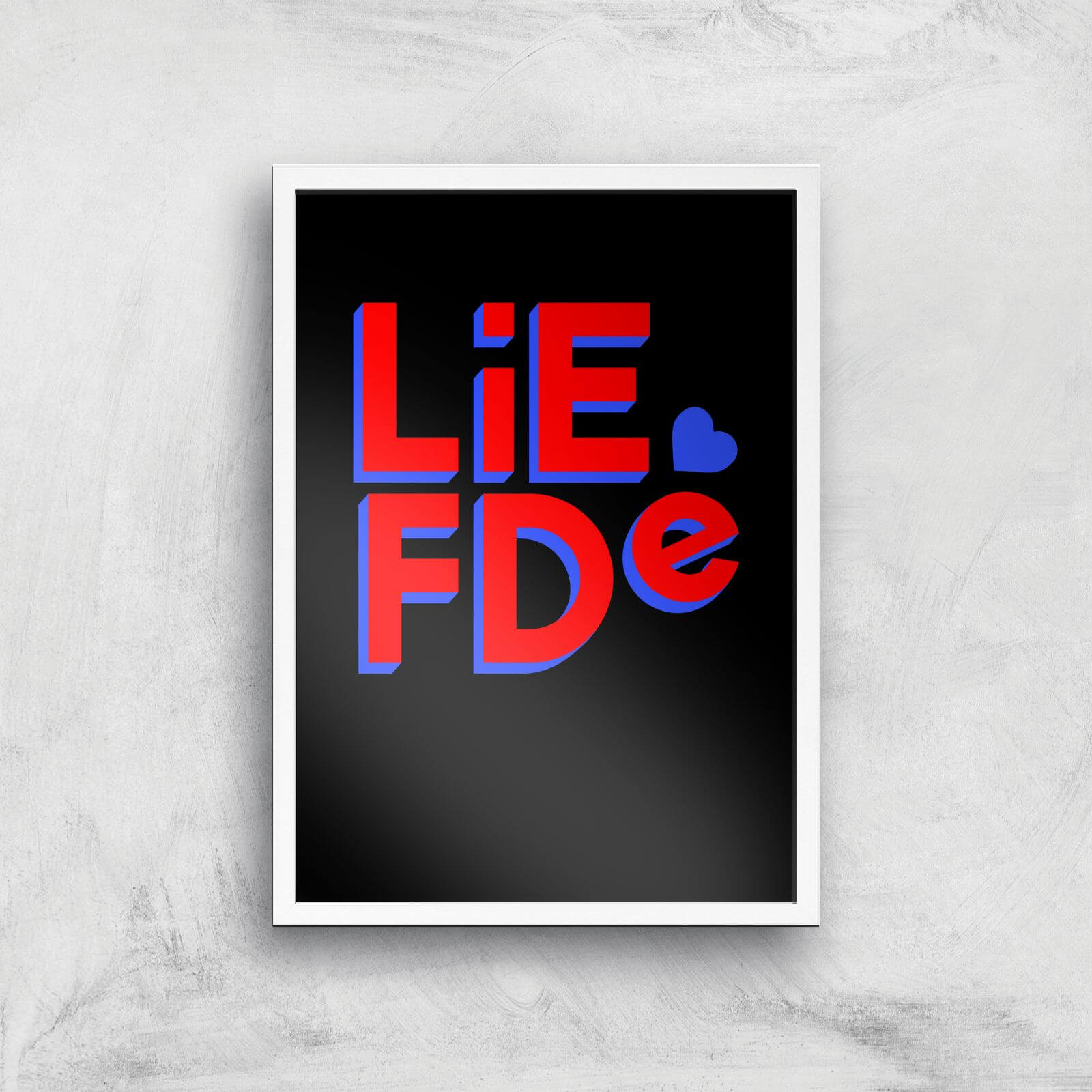 Liefde Block Art Print - A3 - White Frame