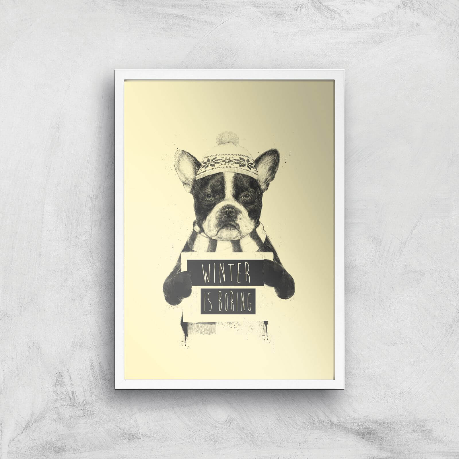 Winter Is Boring Art Print - A3 - White Frame