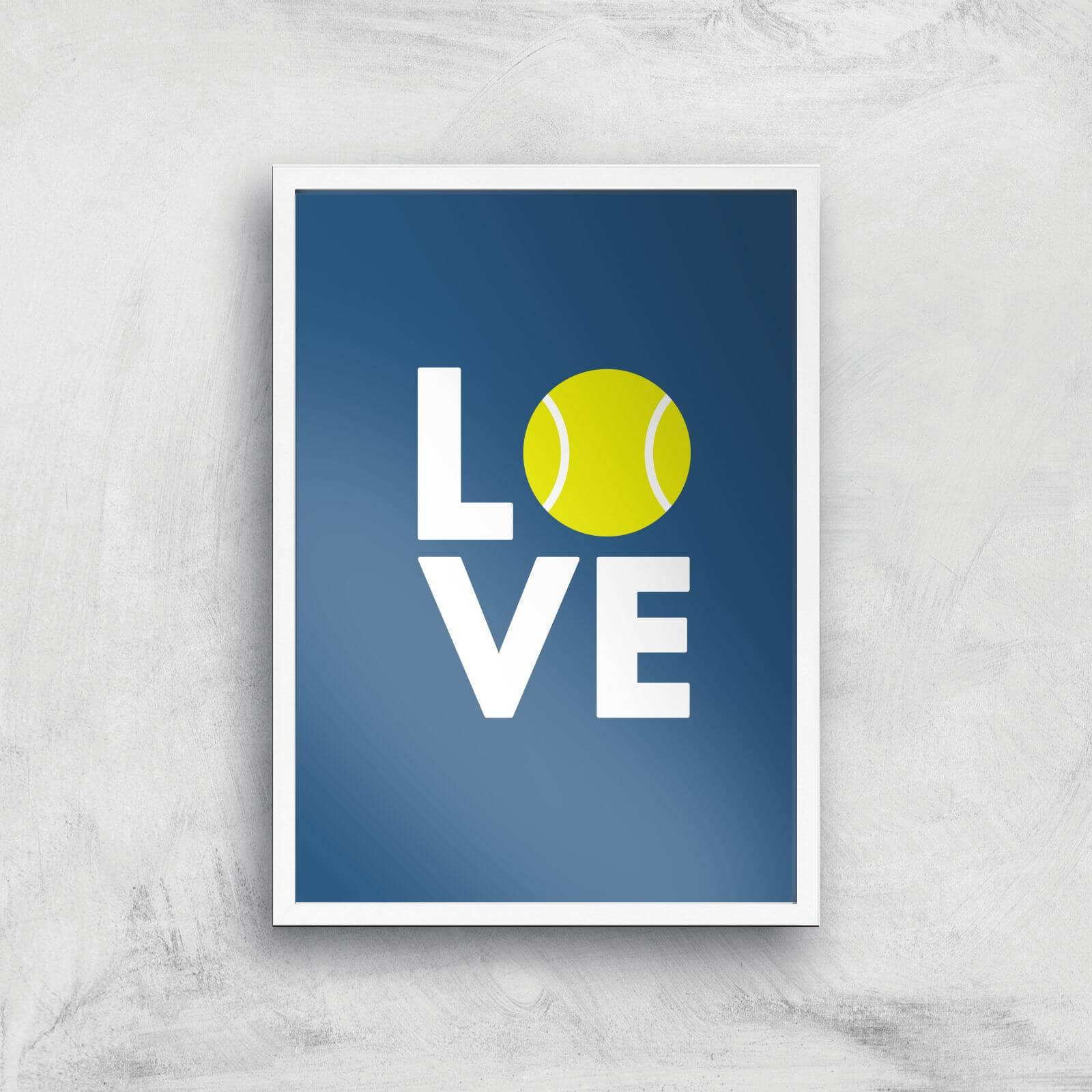 Love Tennis Art Print - A3 - White Frame