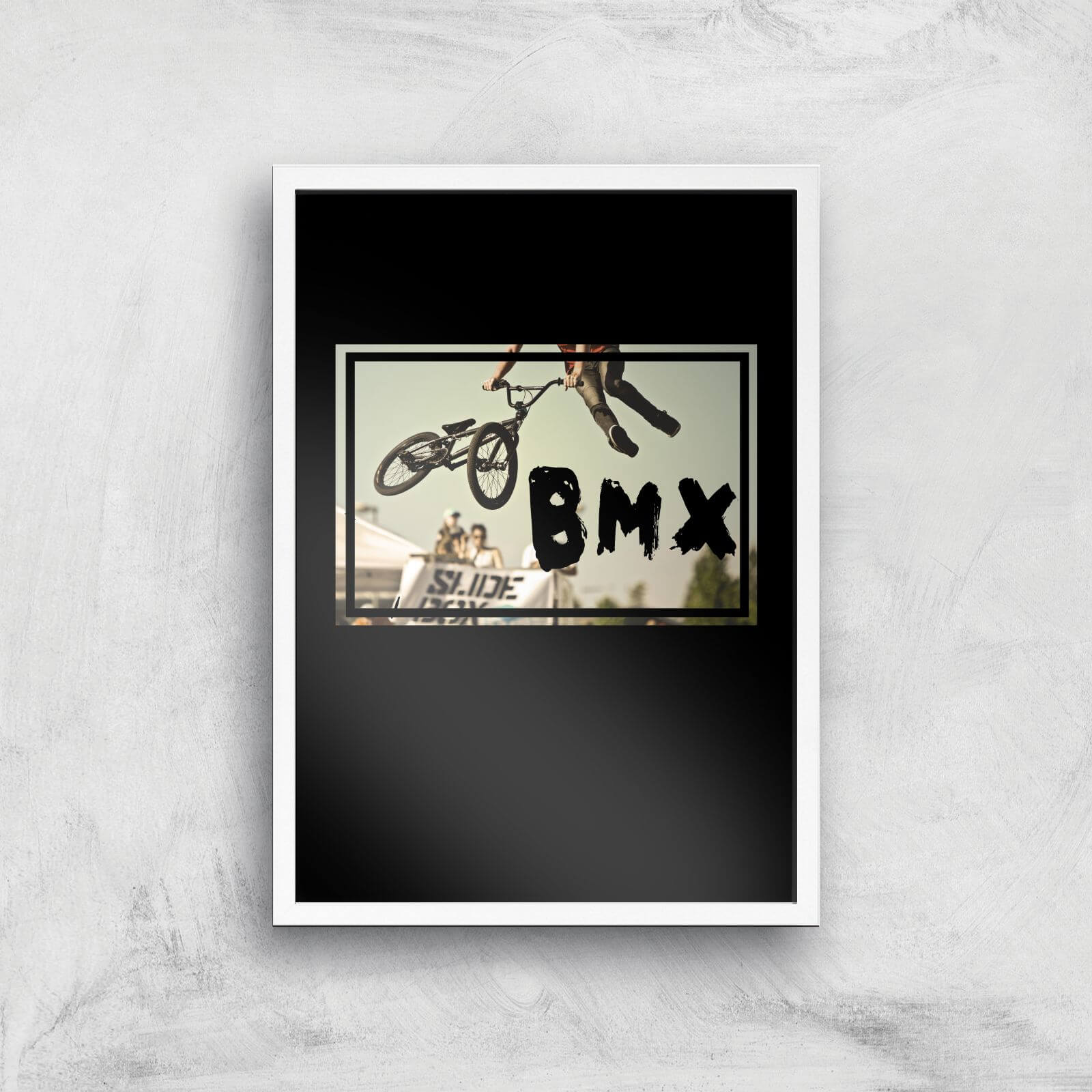 BMX Jump Art Print - A3 - White Frame