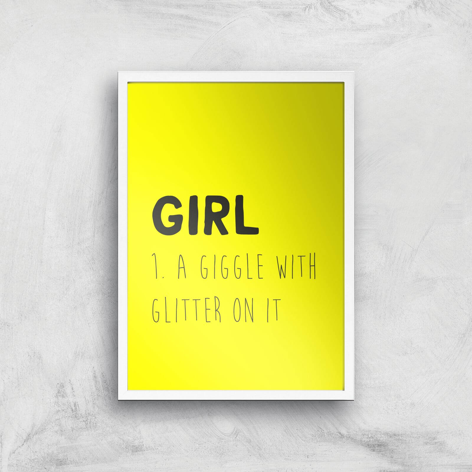 Girl Definition Art Print - A3 - White Frame
