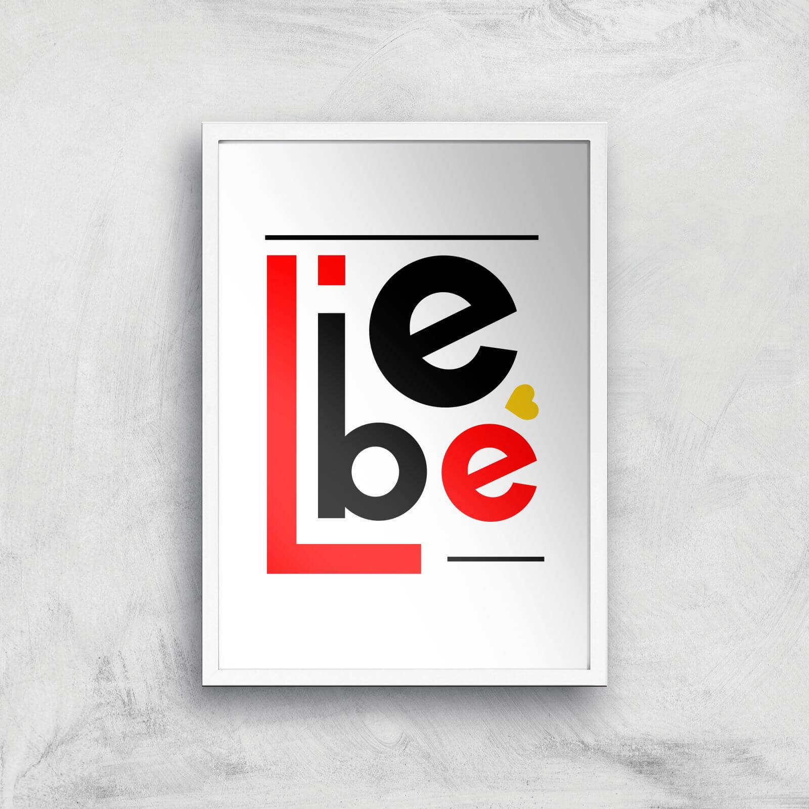 Liebe Block Art Print - A3 - White Frame