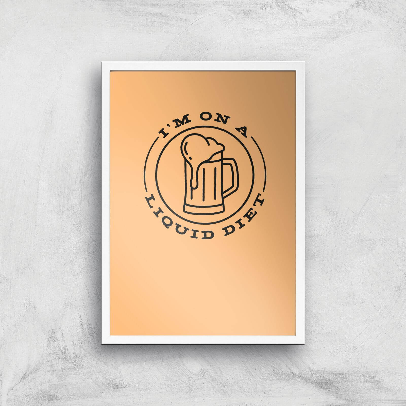 Liquid Diet Beer Art Print - A3 - White Frame