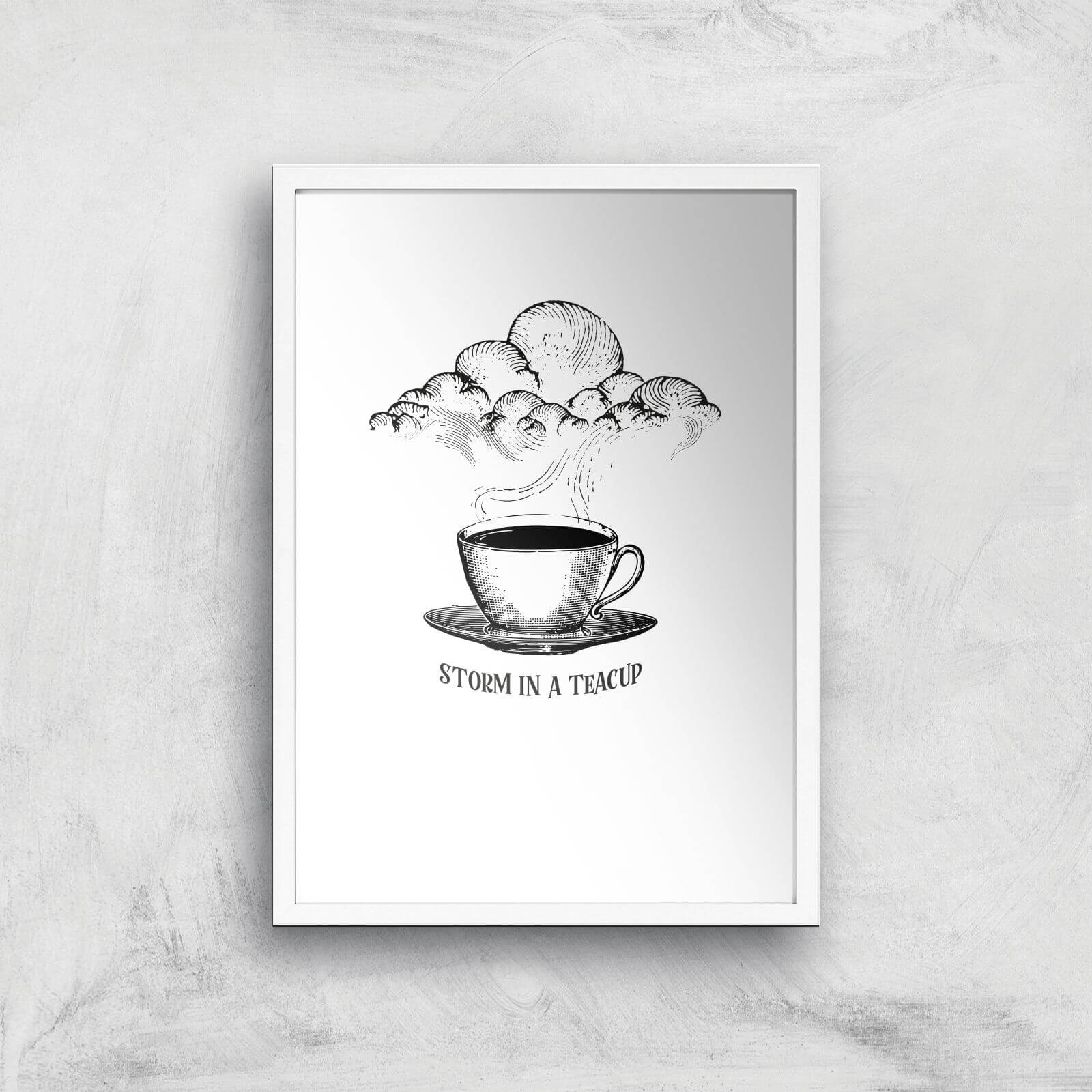 Storm In A Teacup Art Print - A3 - White Frame