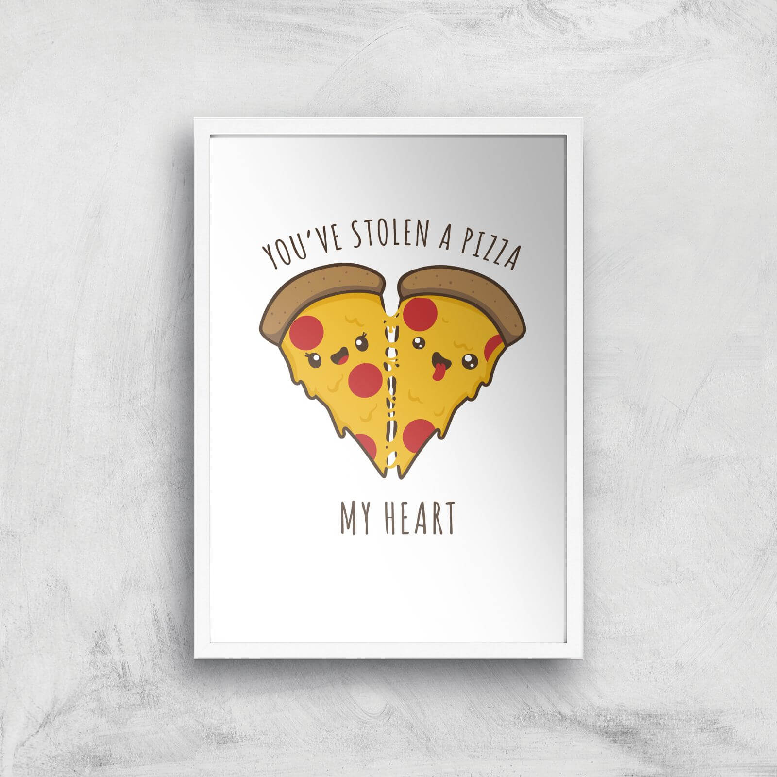 A Pizza My Heart Art Print - A3 - White Frame