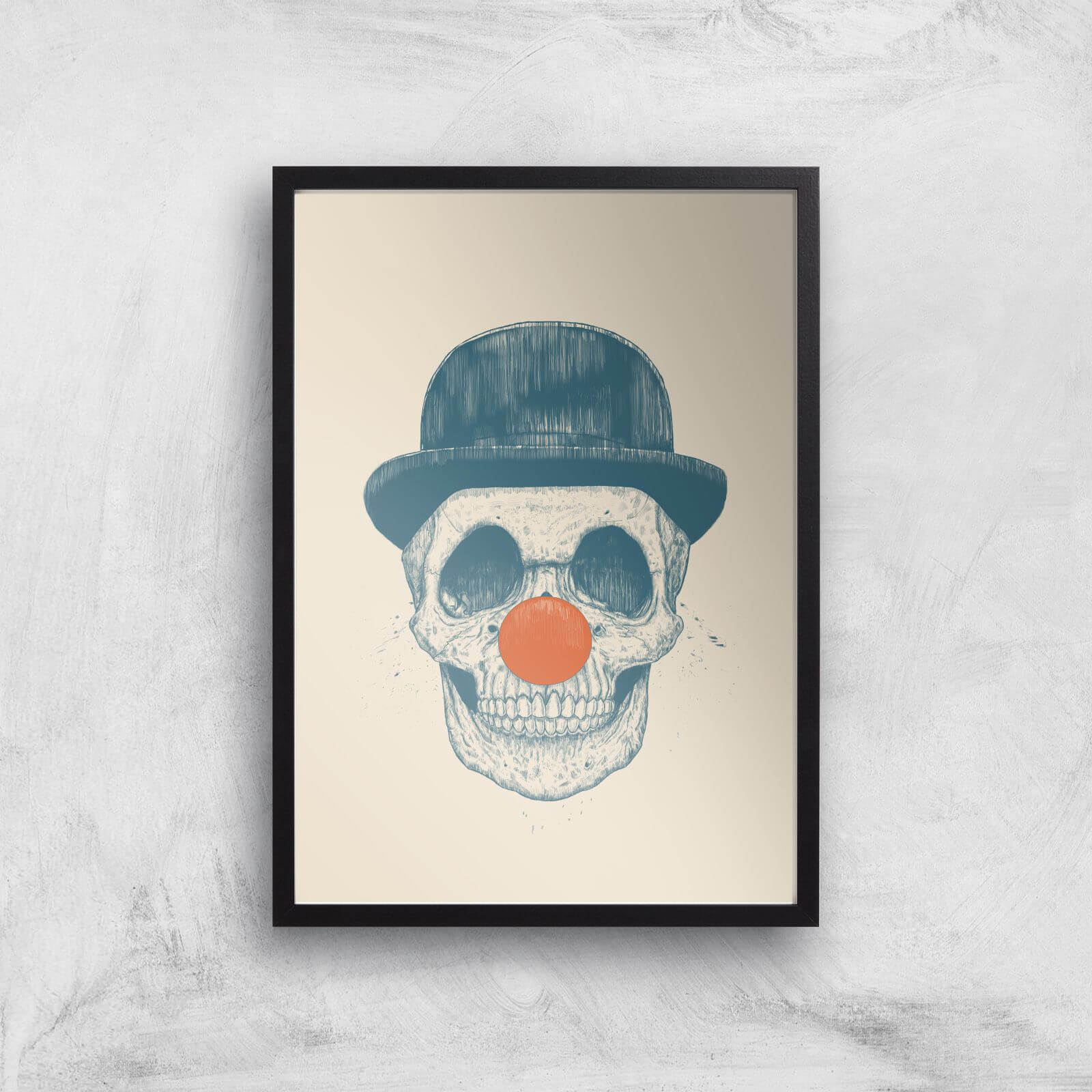 Balazs Solti Red Nosed Skull Art Print - A3 - Black Frame