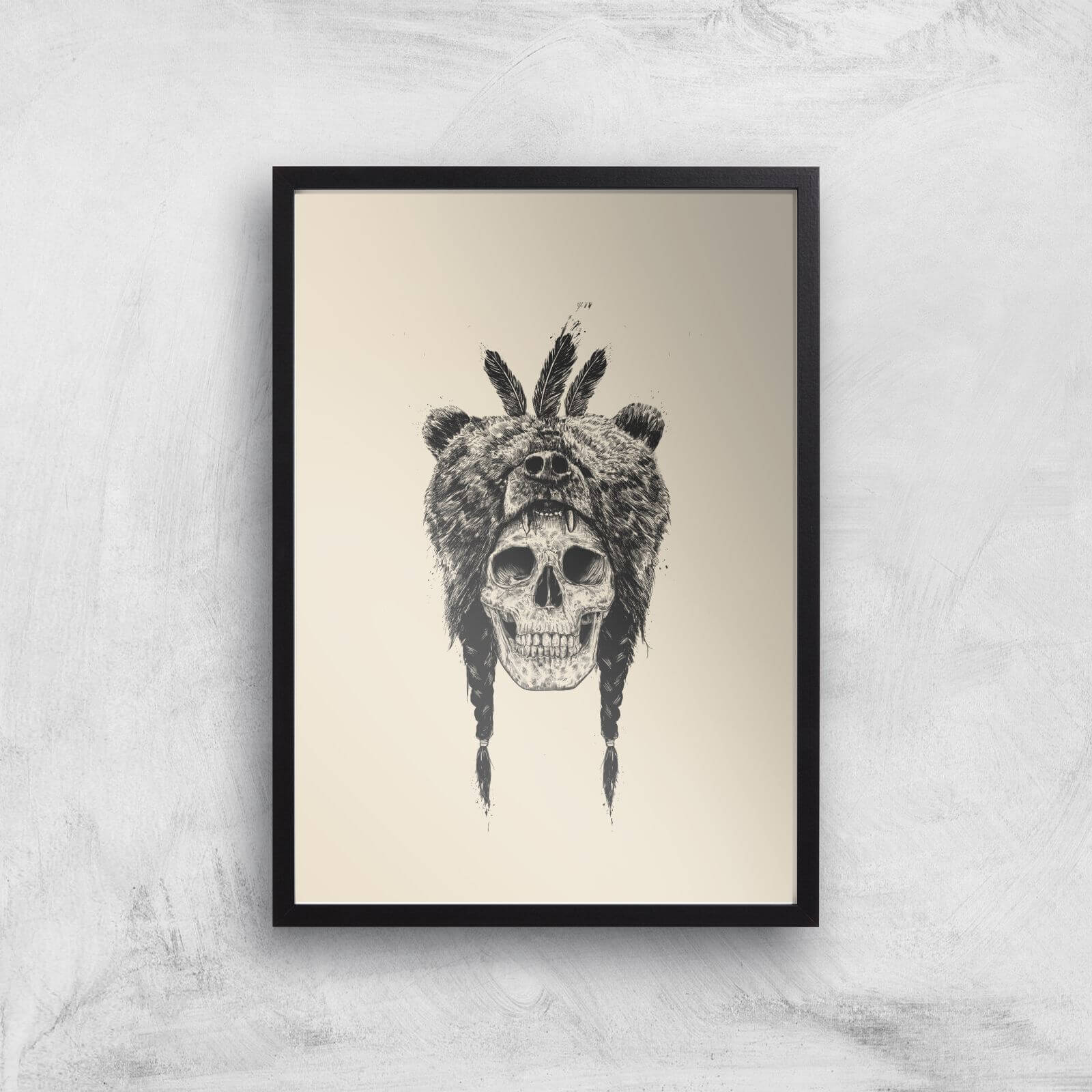 Balazs Solti Bear Head Art Print - A3 - Black Frame
