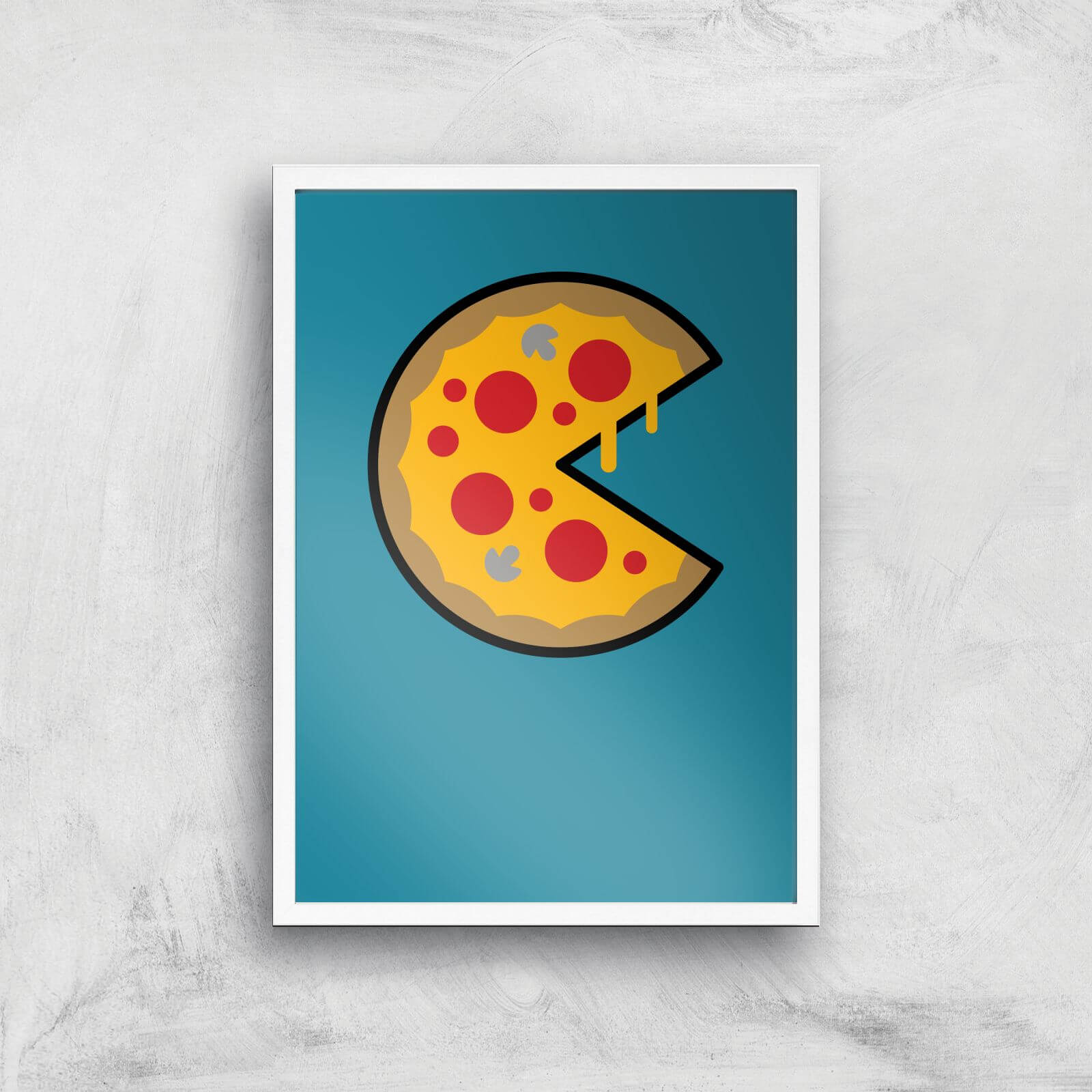 PIzza Art Print - A3 - White Frame