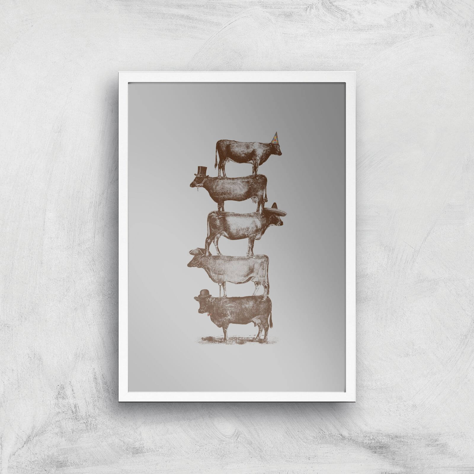 Cow Cow Nuts Art Print - A3 - White Frame