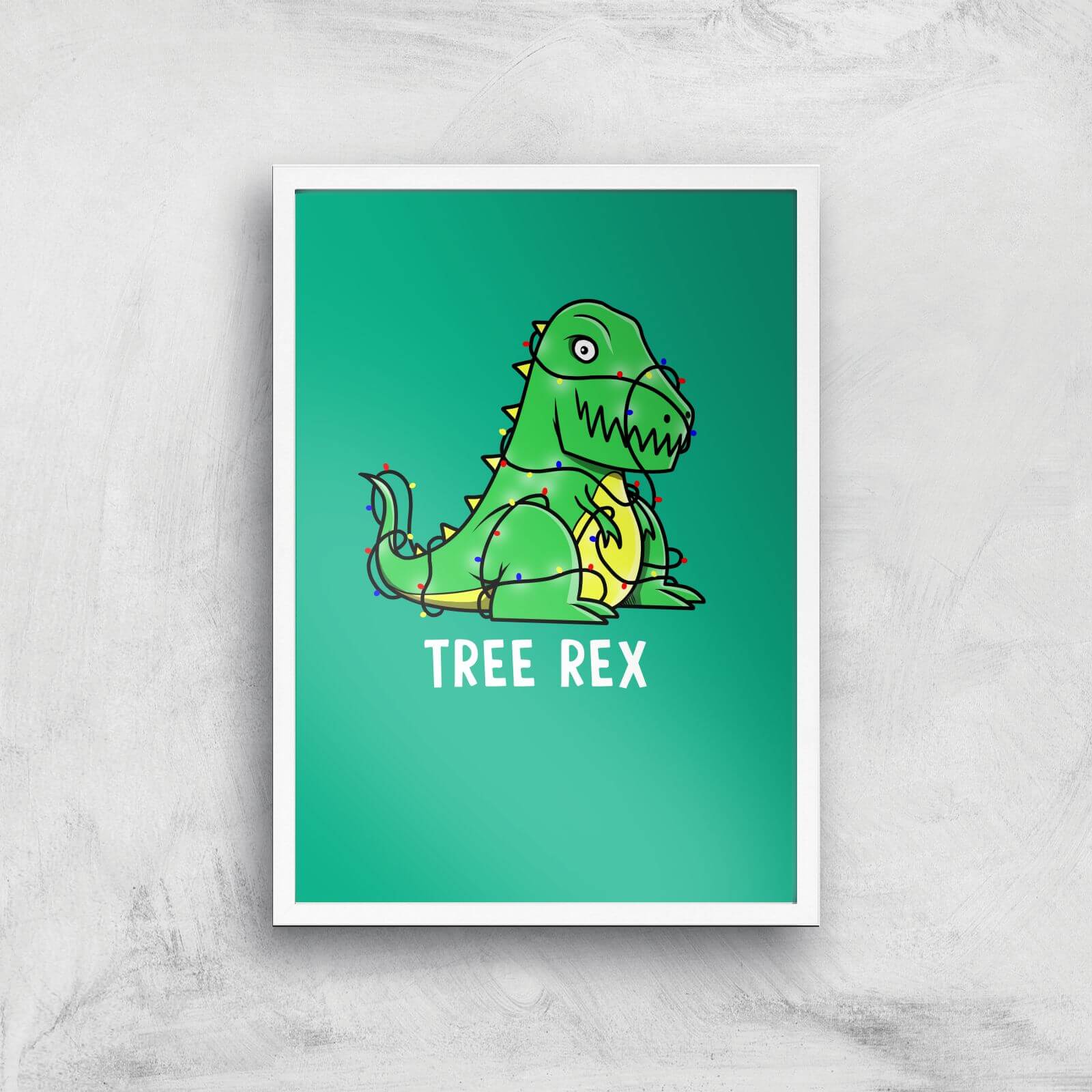 Tree Rex Art Print - A3 - White Frame