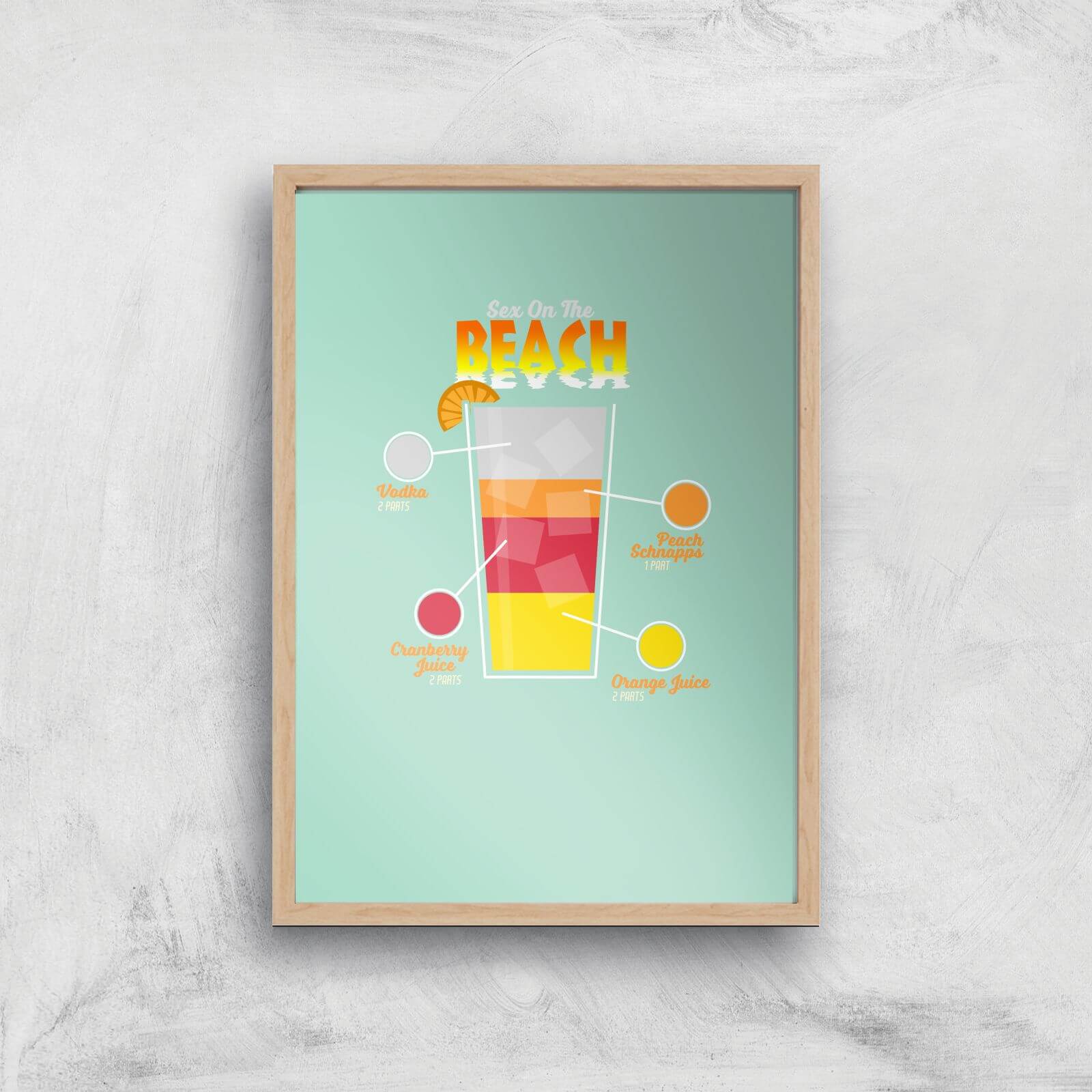 Infographic Sex On The Beach Art Print - A3 - Wood Frame