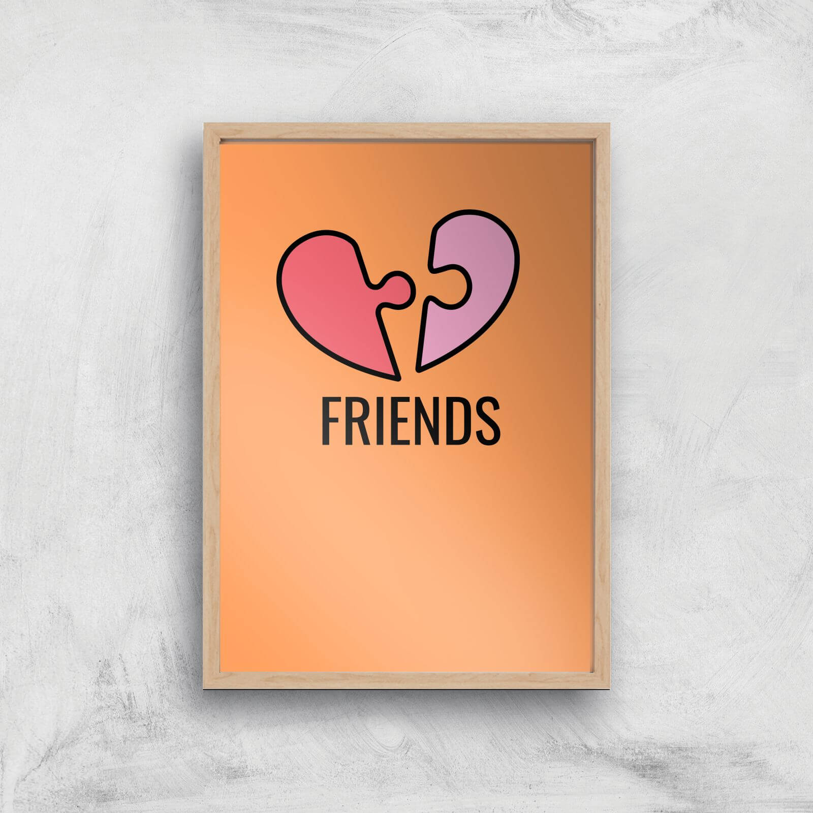 Friends Art Print - A3 - Wood Frame