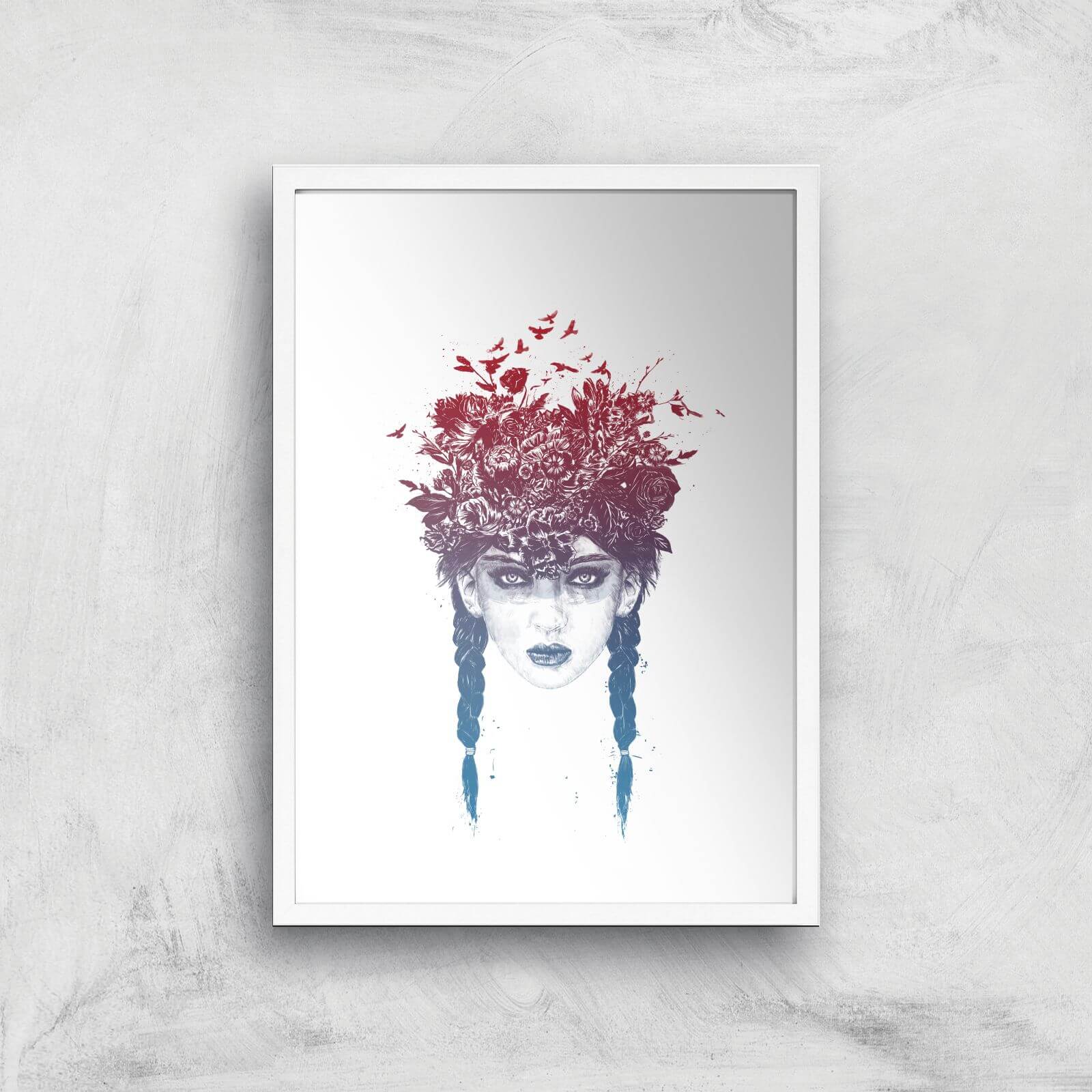 Balazs Solti Native Girl Art Print - A3 - White Frame