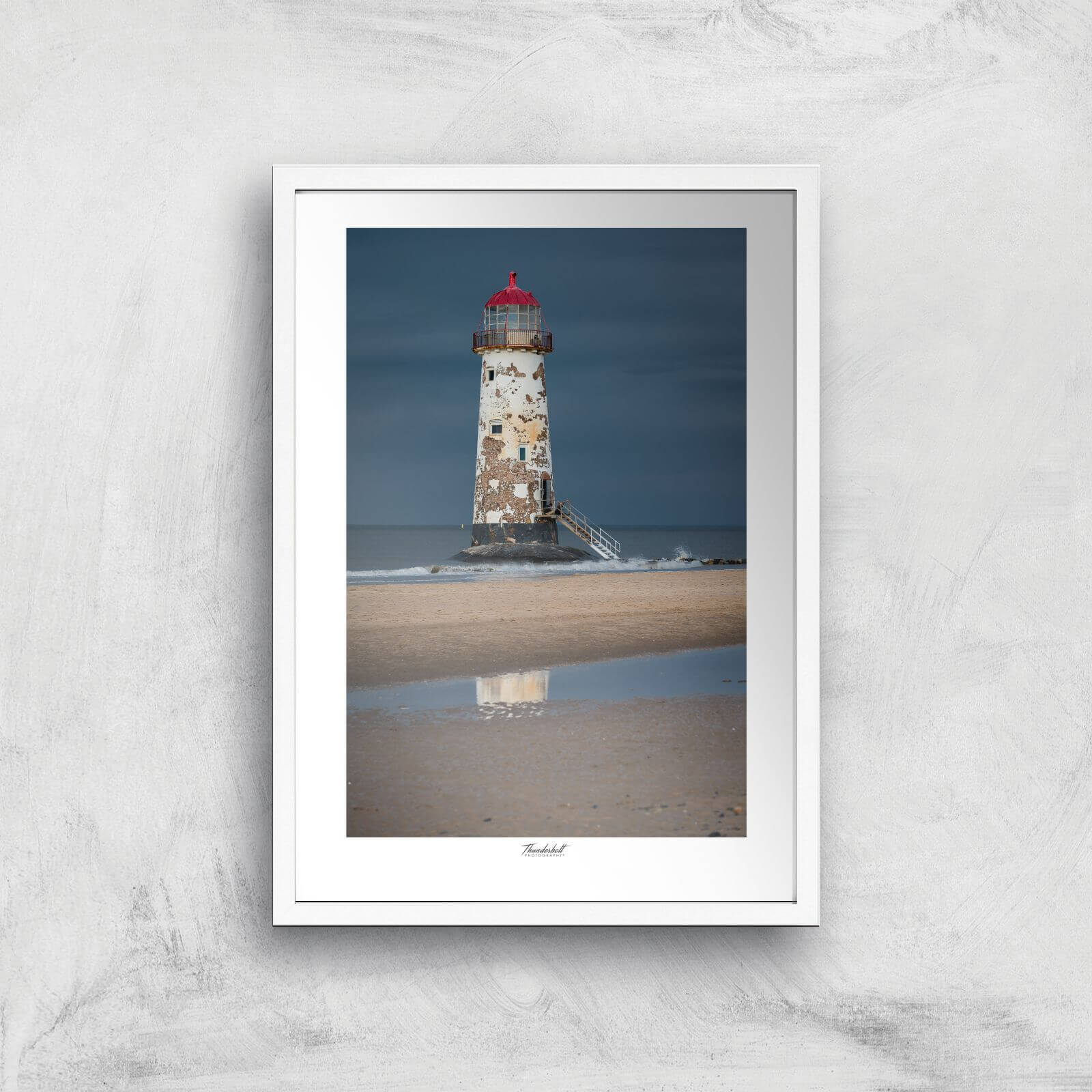 Talacre Lighthouse Giclée Art Print - A3 - White Frame