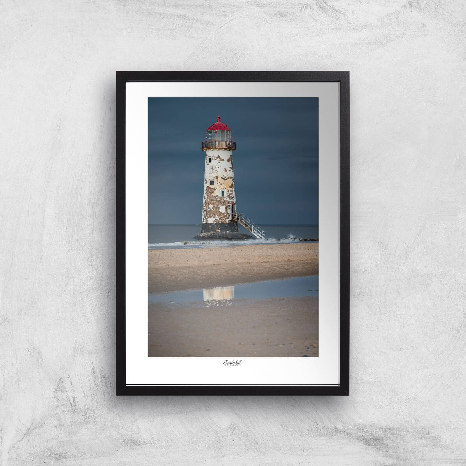 Talacre Lighthouse Giclée Art Print - A3 - Black Frame
