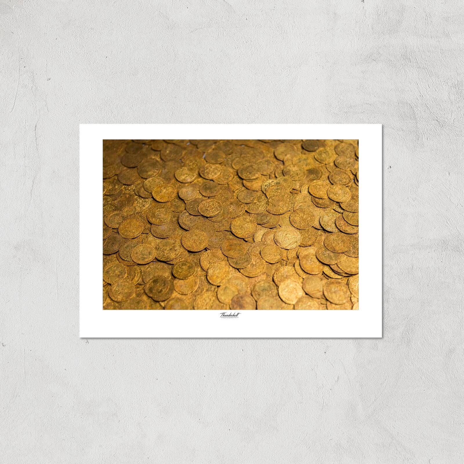 Gold Coins Giclée Art Print - A4 - Print Only