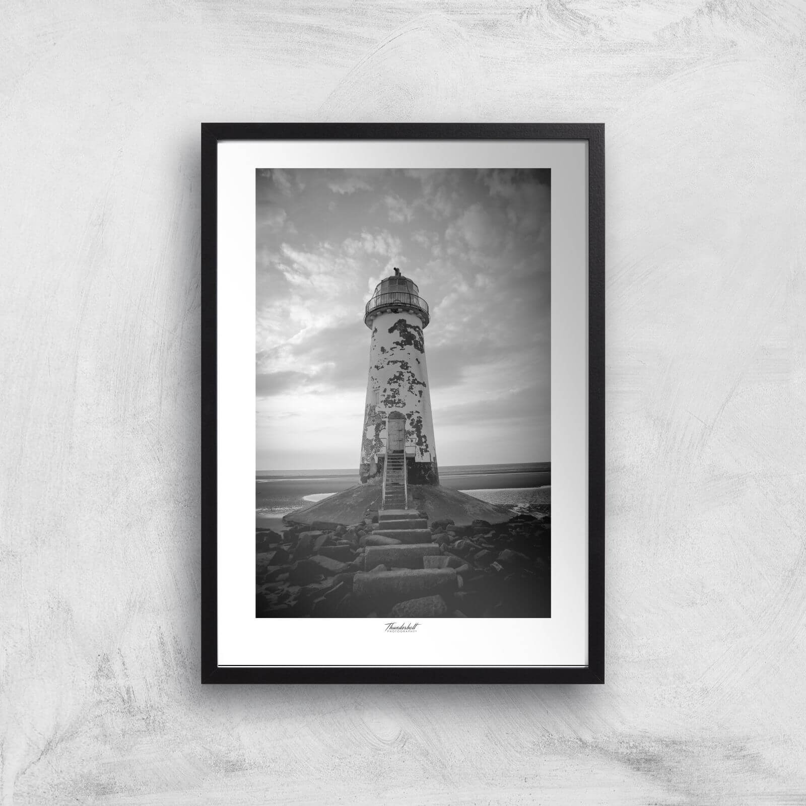 Talacre Lighthouse Giclée Art Print - A3 - Black Frame