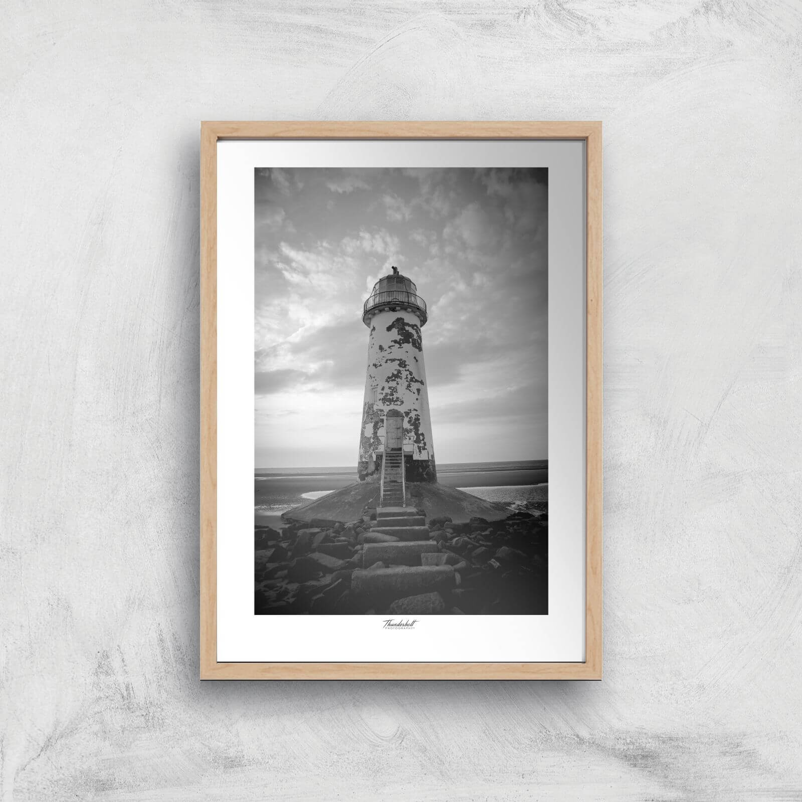 Talacre Lighthouse Giclée Art Print - A2 - Wooden Frame