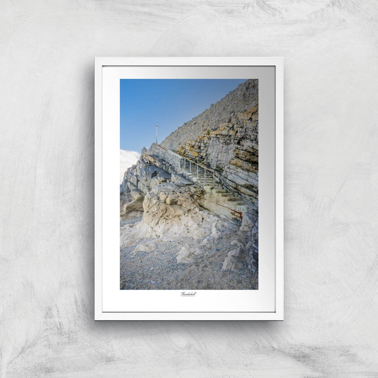 Llandudno Staircase Giclée Art Print - A3 - White Frame