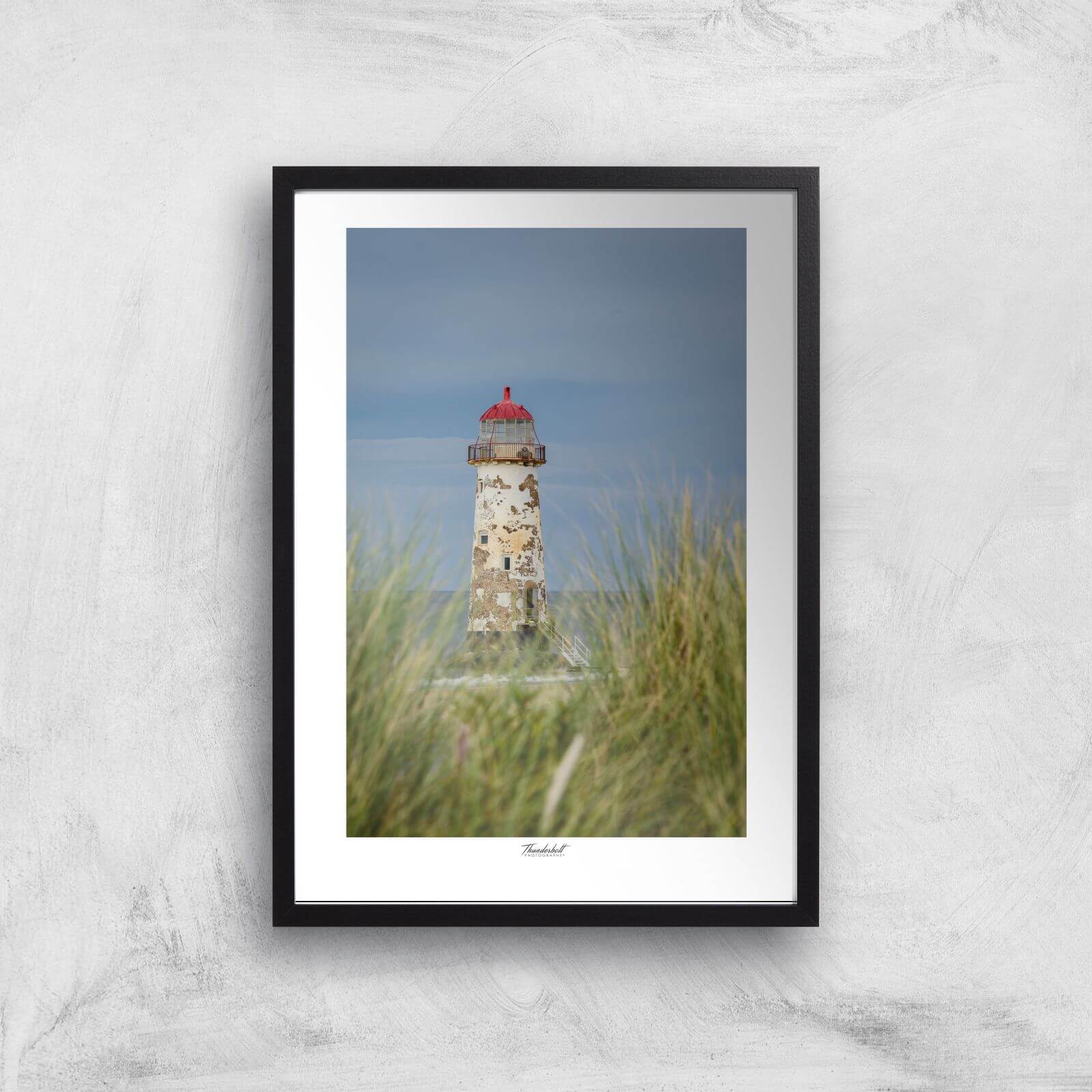 Talacre Lighthouse Giclée Art Print - A2 - Black Frame