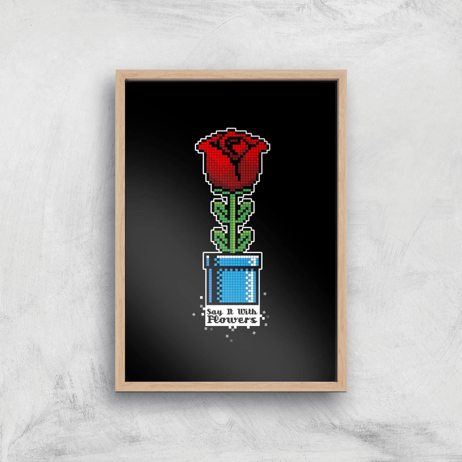 Say It With Flowers Art Print - A3 - Wood Frame