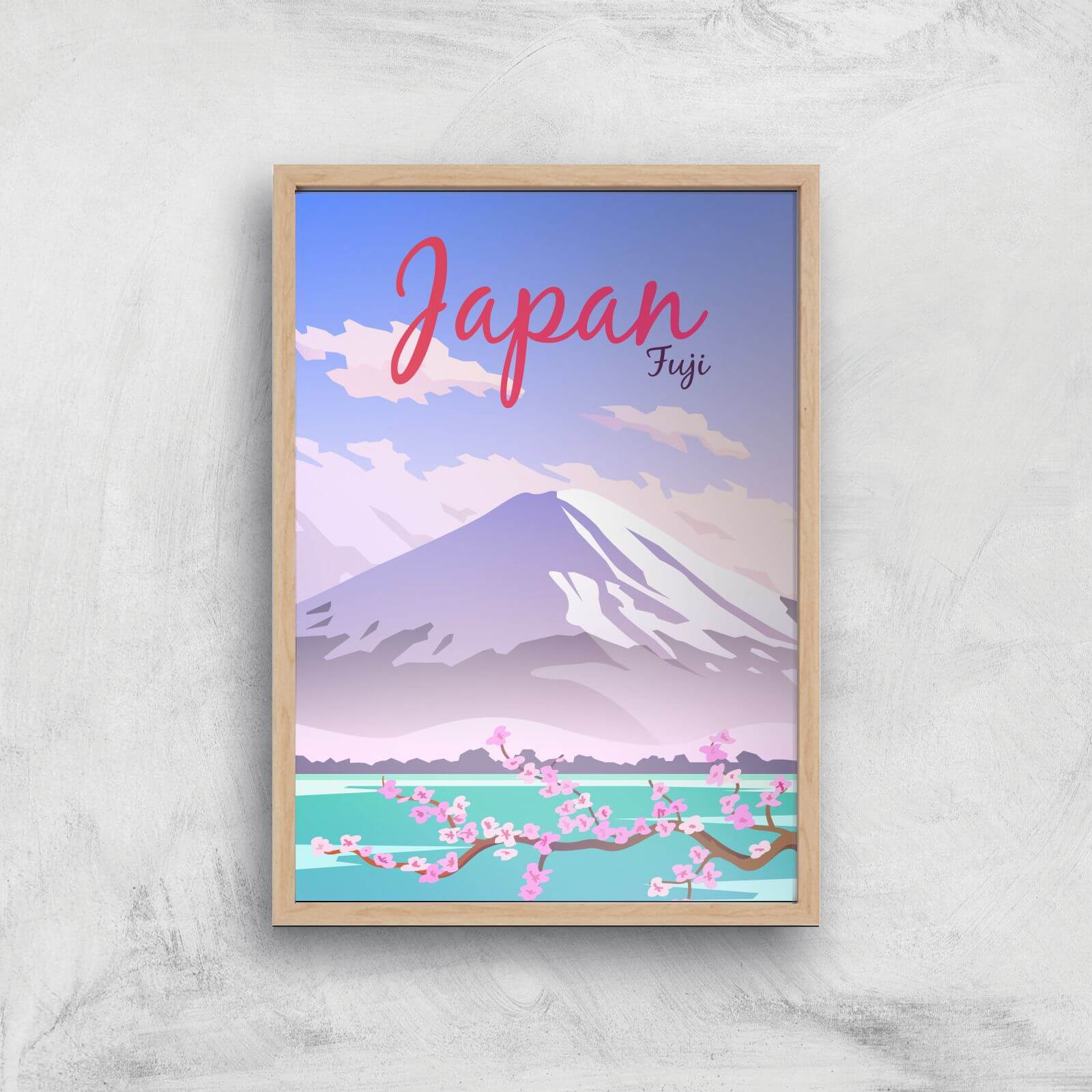 Visit... Japan Giclée Art Print - A4 - Wooden Frame