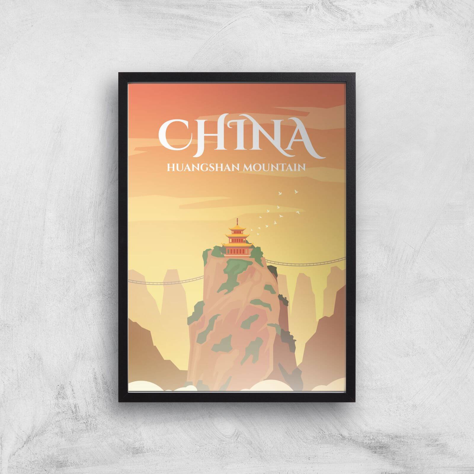 Visit... China Giclée Art Print - A3 - Black Frame