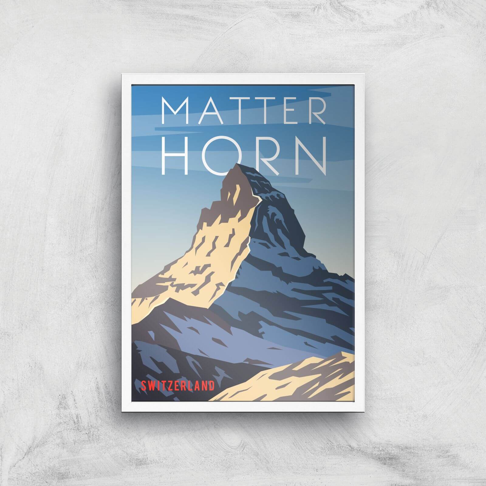 Visit... Matterhorn Giclée Art Print - A2 - White Frame