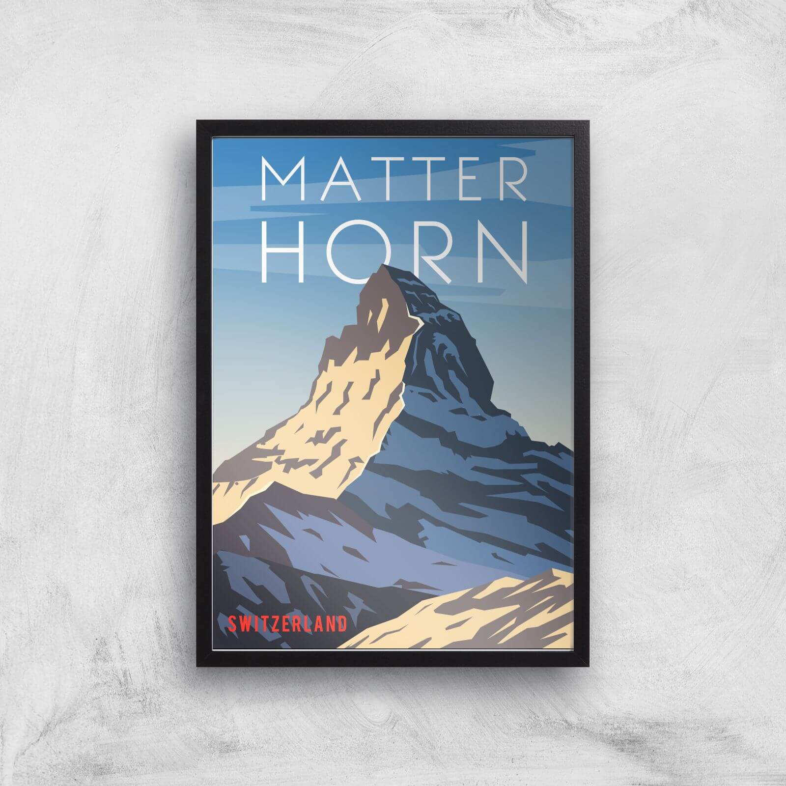 Visit... Matterhorn Giclée Art Print - A2 - Black Frame