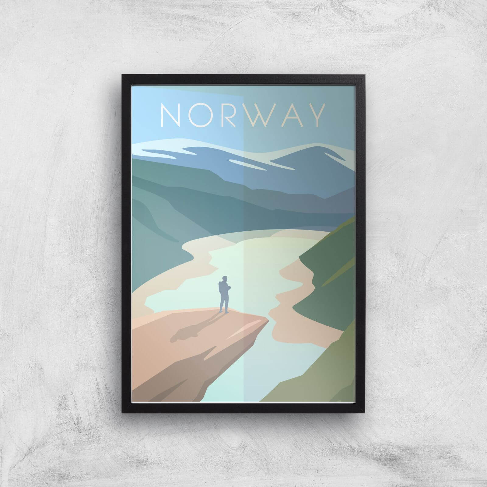 Visit... Norway Giclée Art Print - A3 - Black Frame
