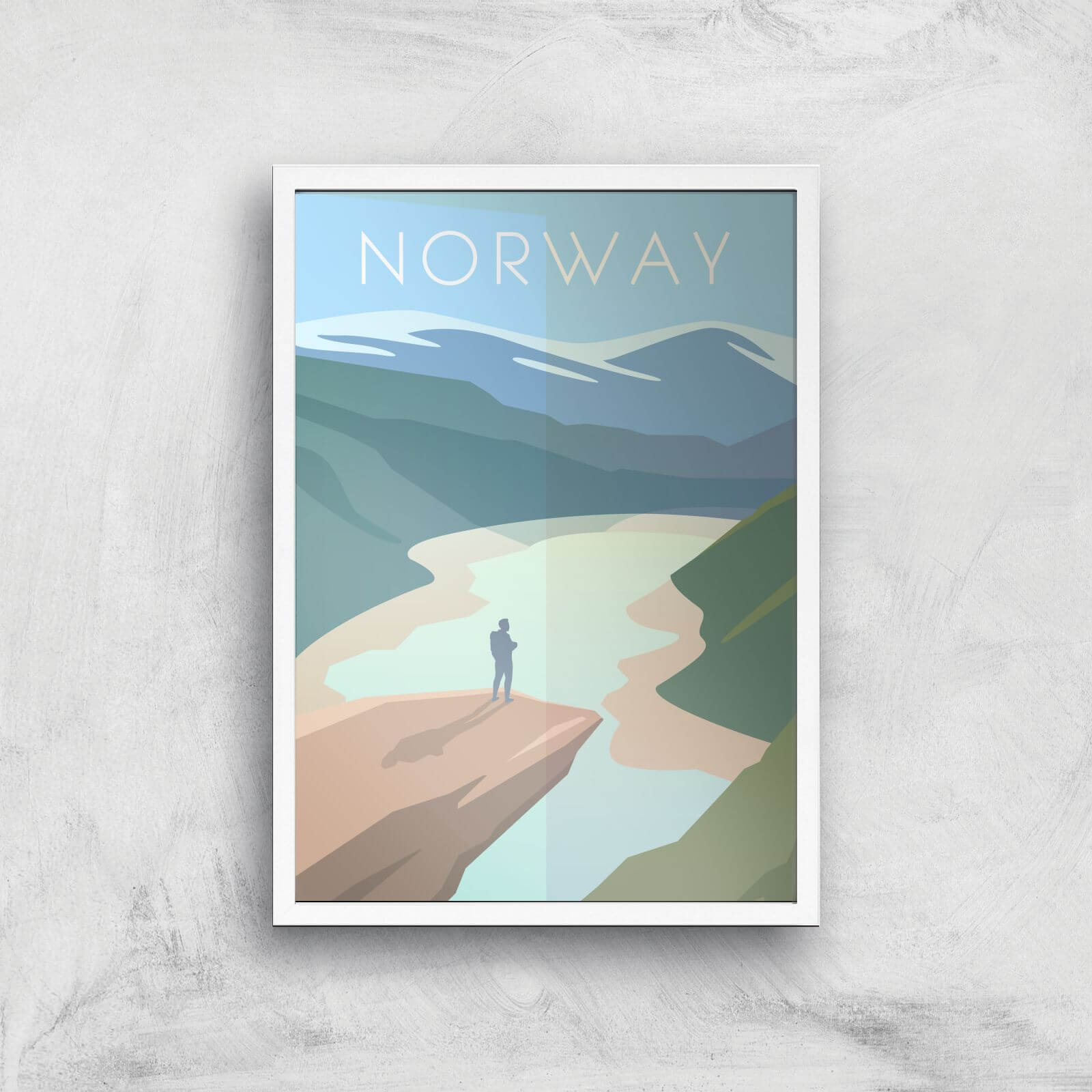 Visit... Norway Giclée Art Print - A2 - White Frame