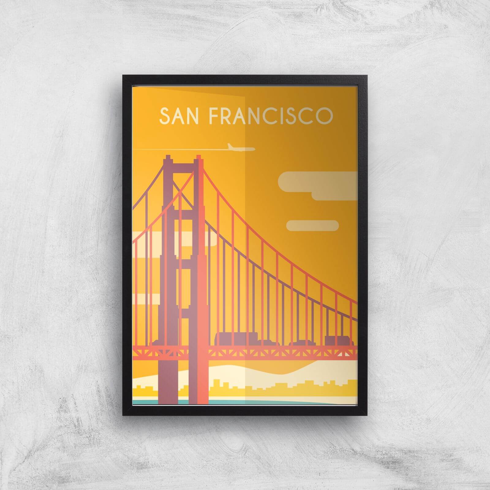 Visit... San Francisco Giclée Art Print - A2 - Black Frame