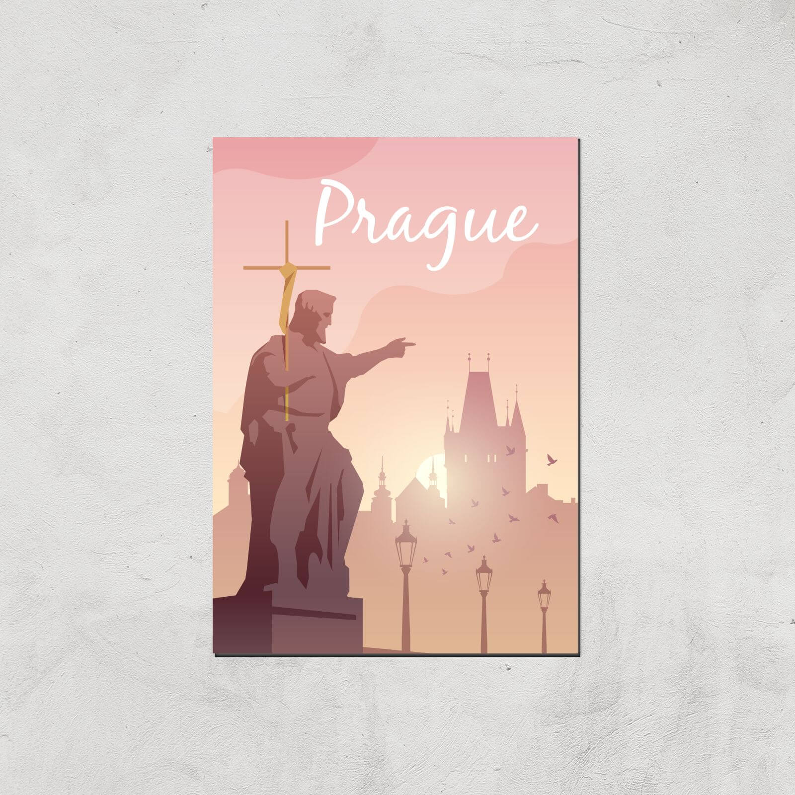 Visit... Prague Giclée Art Print - A2 - Print Only