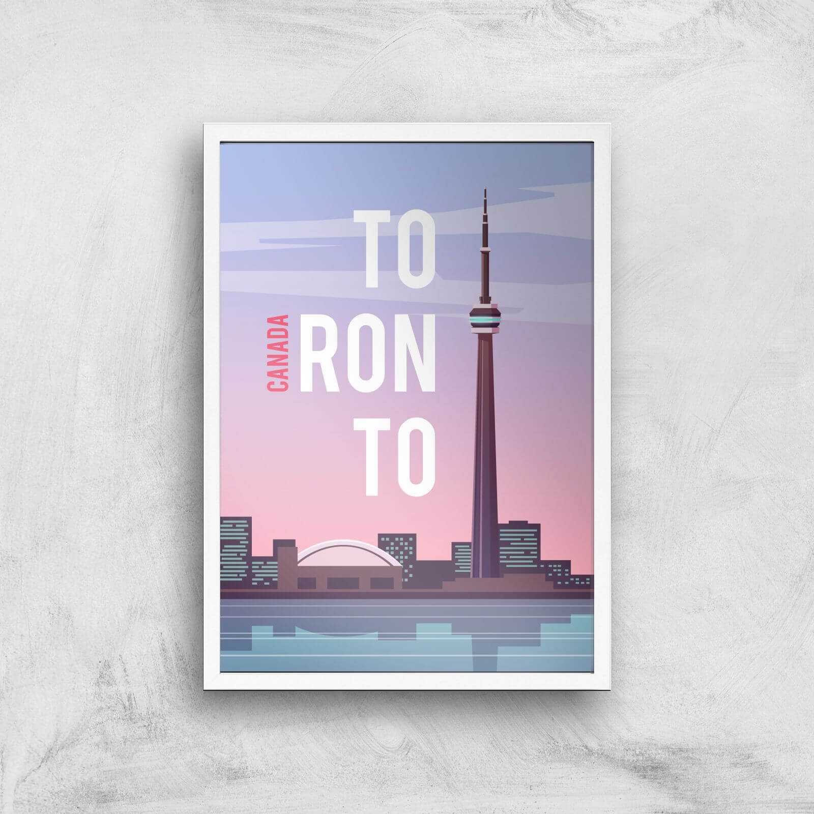 Visit... Toronto Giclée Art Print - A2 - White Frame