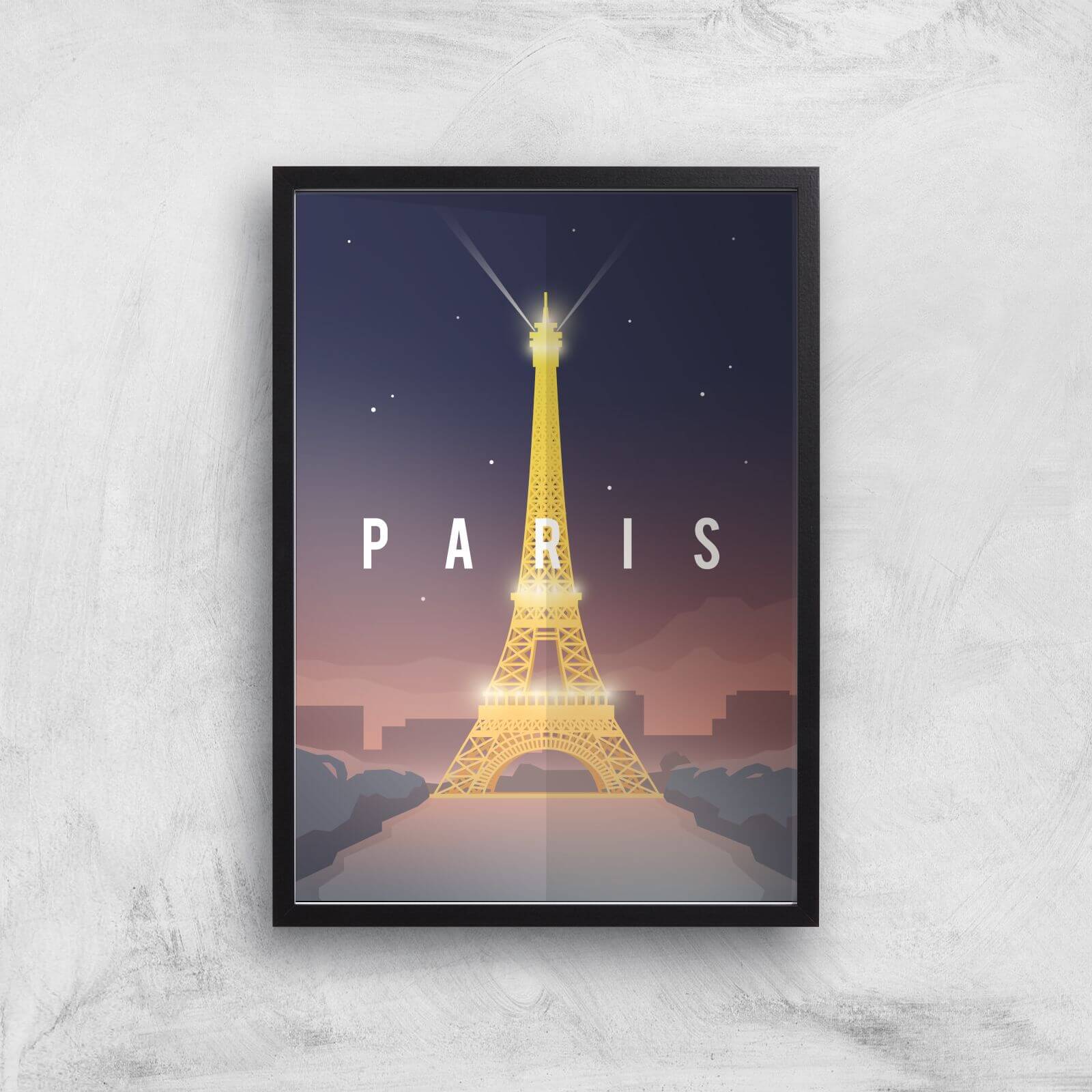 Visit... Paris Giclée Art Print - A2 - Black Frame