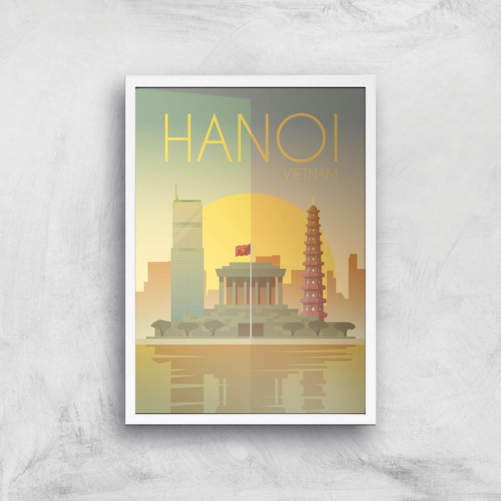 Visit... Hanoi Giclée Art Print - A3 - White Frame