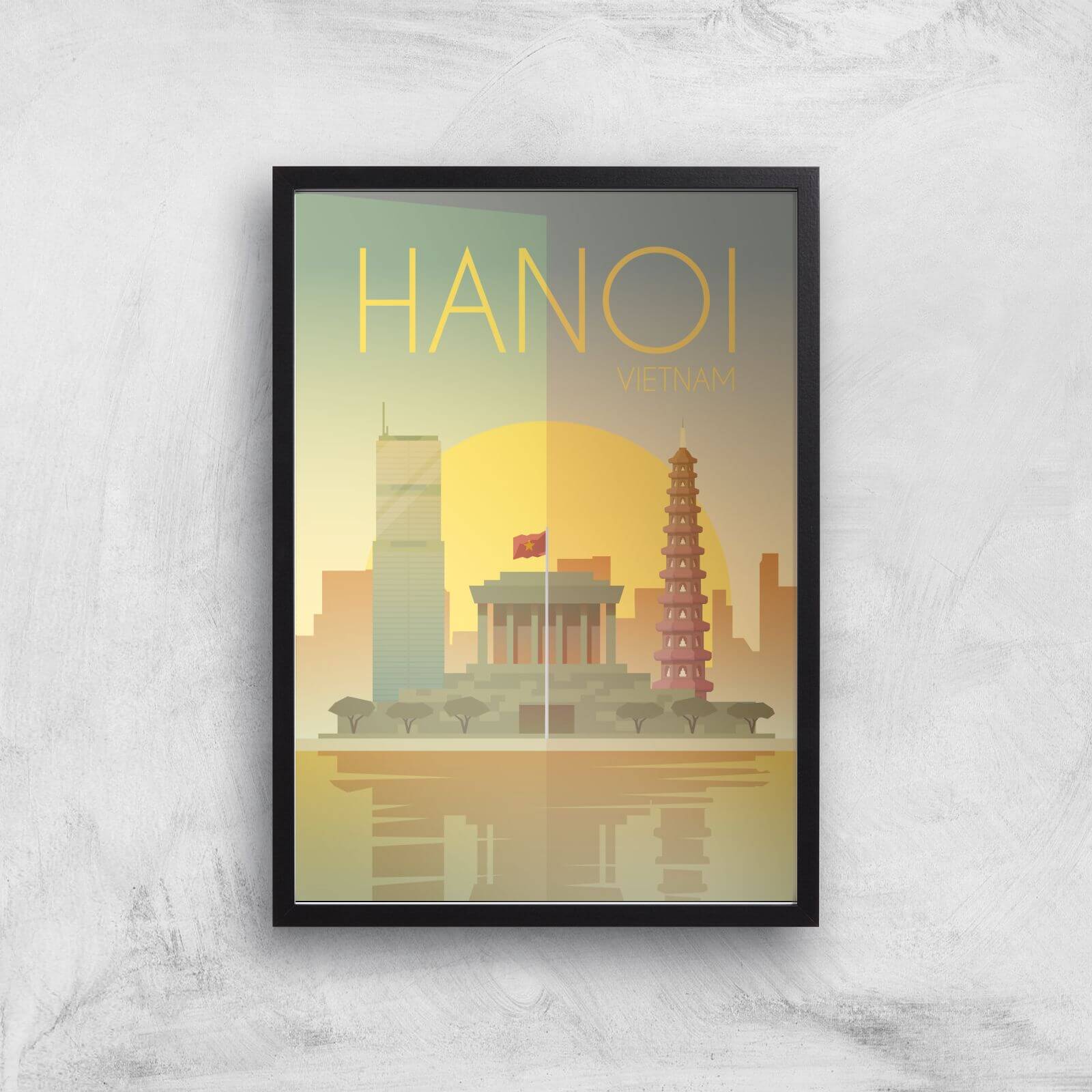 Visit... Hanoi Giclée Art Print - A3 - Black Frame