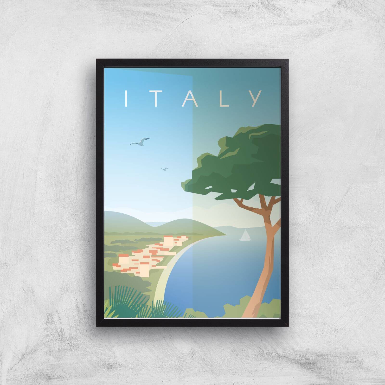 Visit... Italy Giclée Art Print - A3 - Black Frame