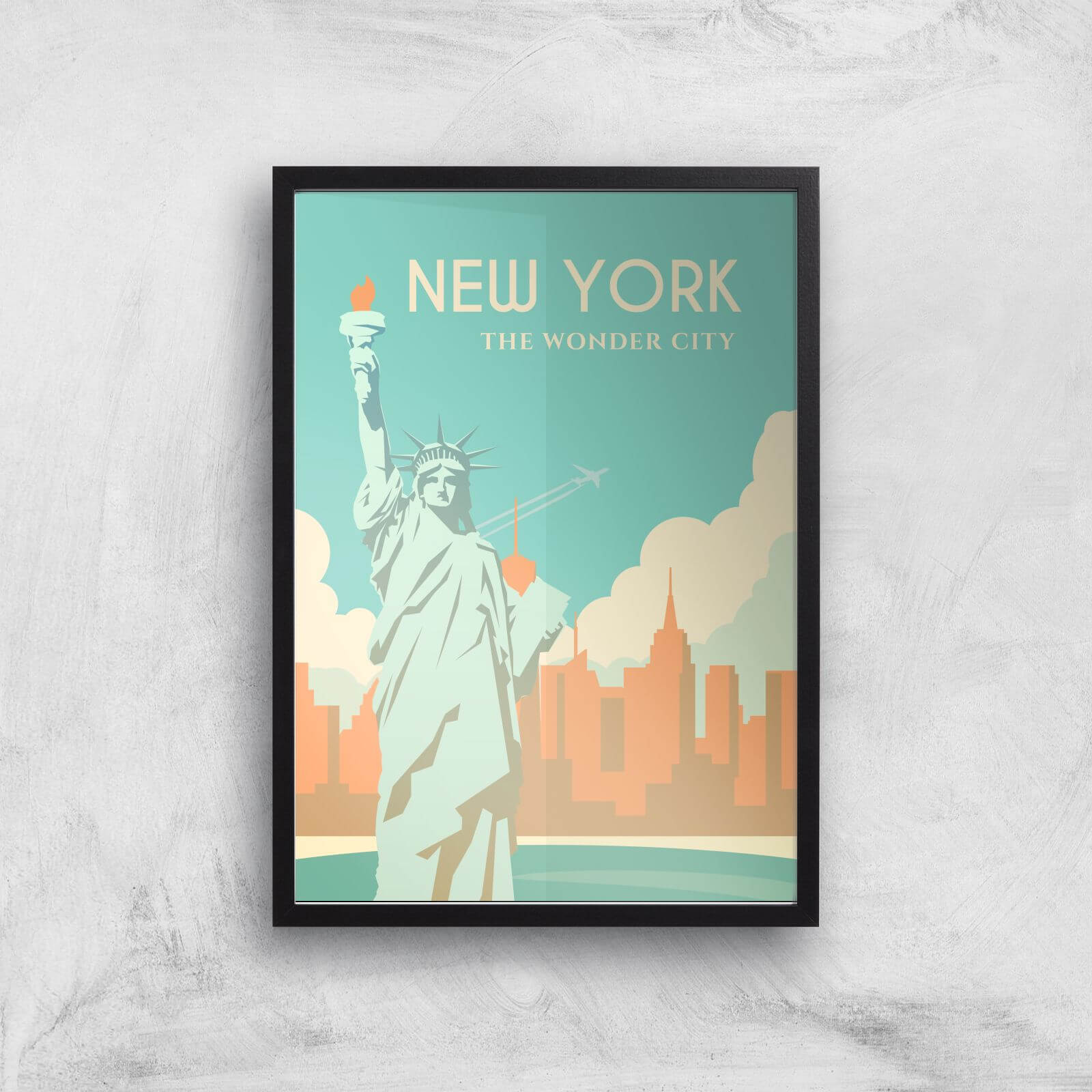 Visit... New York Giclée Art Print - A3 - Black Frame