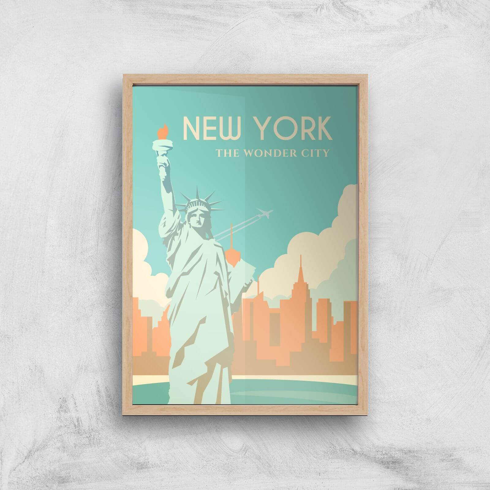 Visit... New York Giclée Art Print - A2 - Wooden Frame