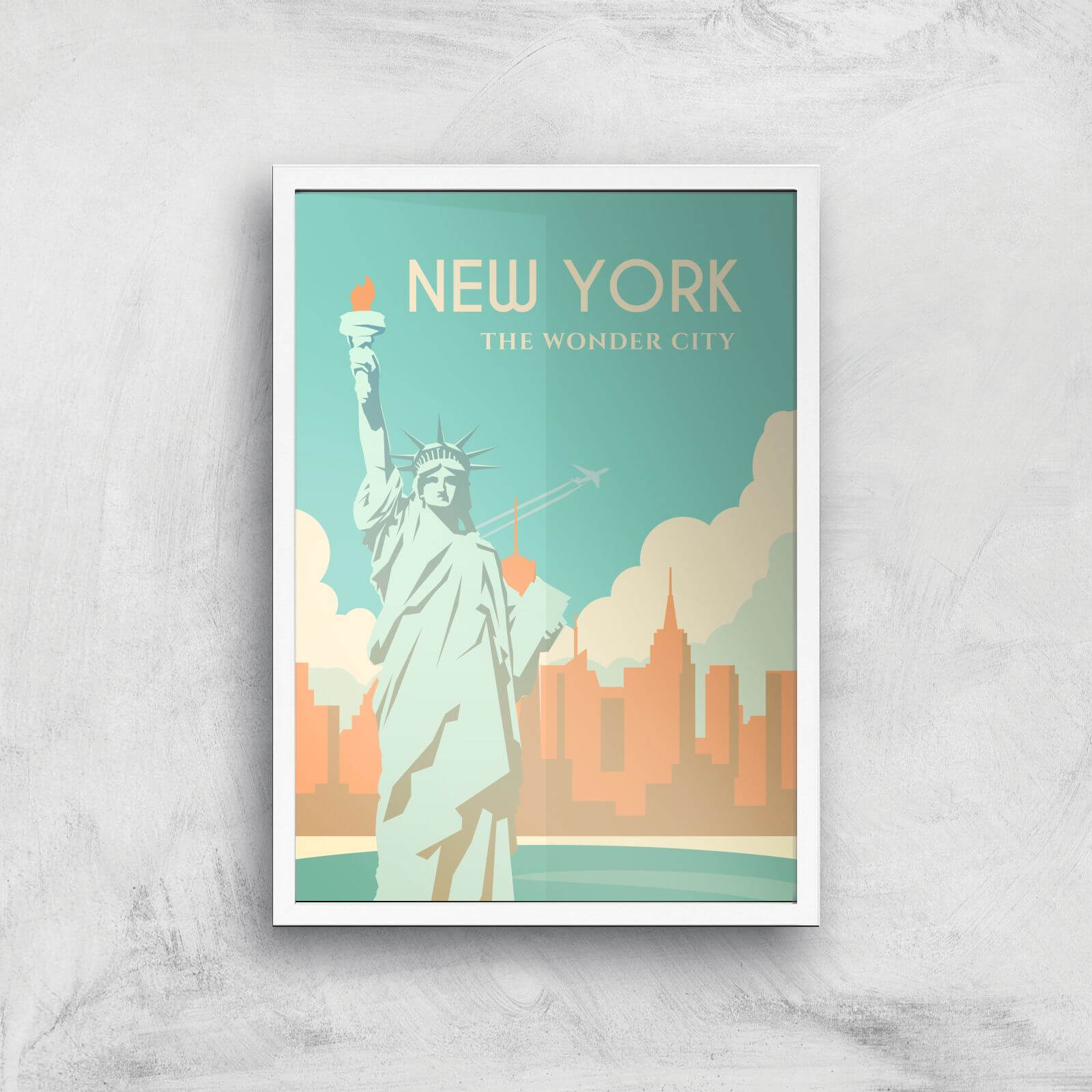 Visit... New York Giclée Art Print - A2 - White Frame
