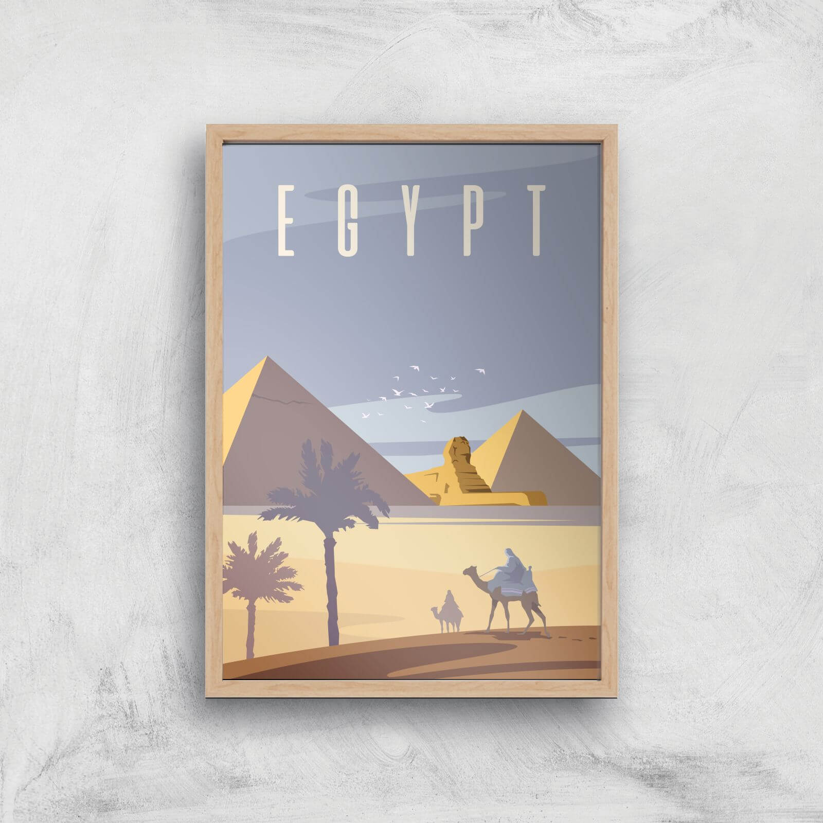 Visit... Egypt Giclée Art Print - A4 - Wooden Frame