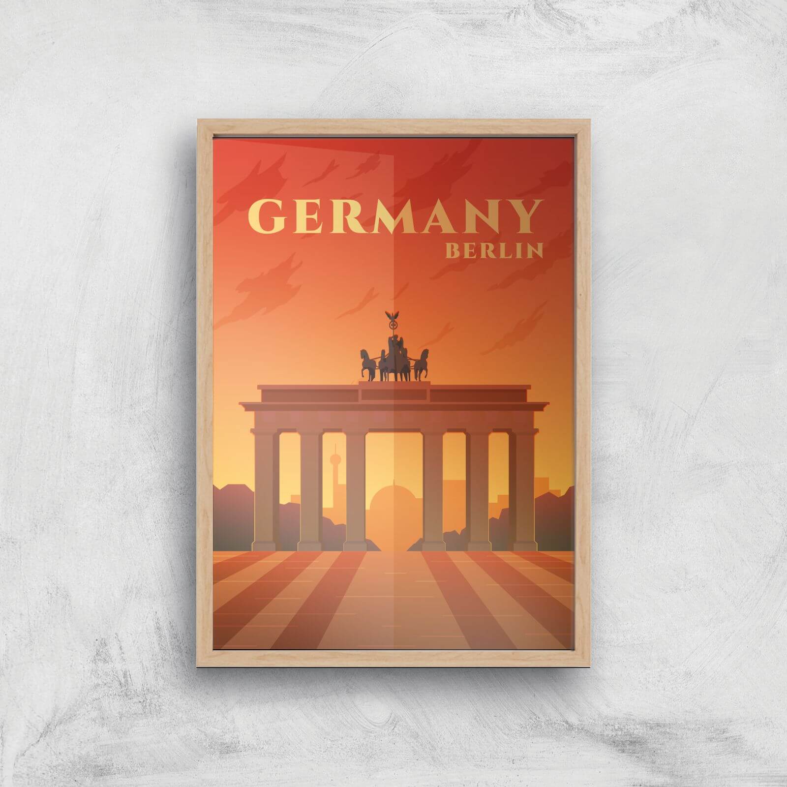 Visit... Germany Giclée Art Print - A2 - Wooden Frame